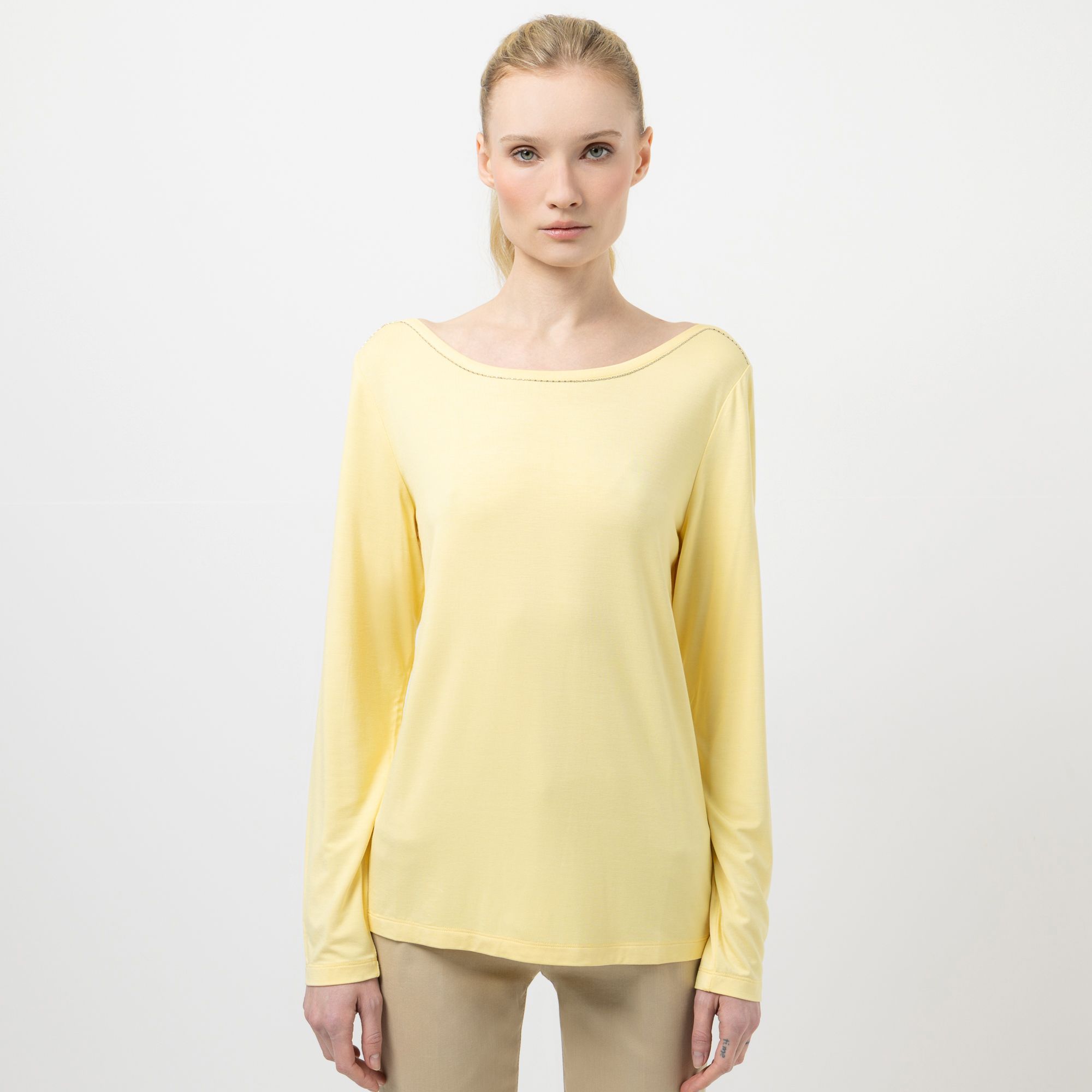 STEFFEN SCHRAUT Shirt, Zierkette U-Boot Ausschnitt mit ECOVERO Viskose figurumspielend