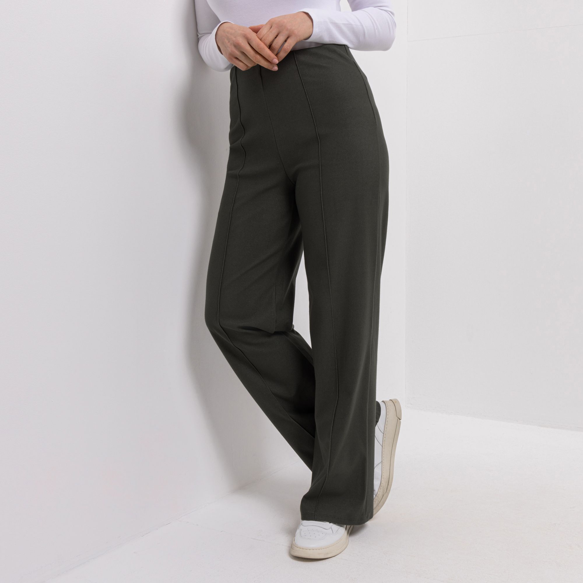 KIM & CO. Hose, lange Form Denim Jersey Biese weites Bein