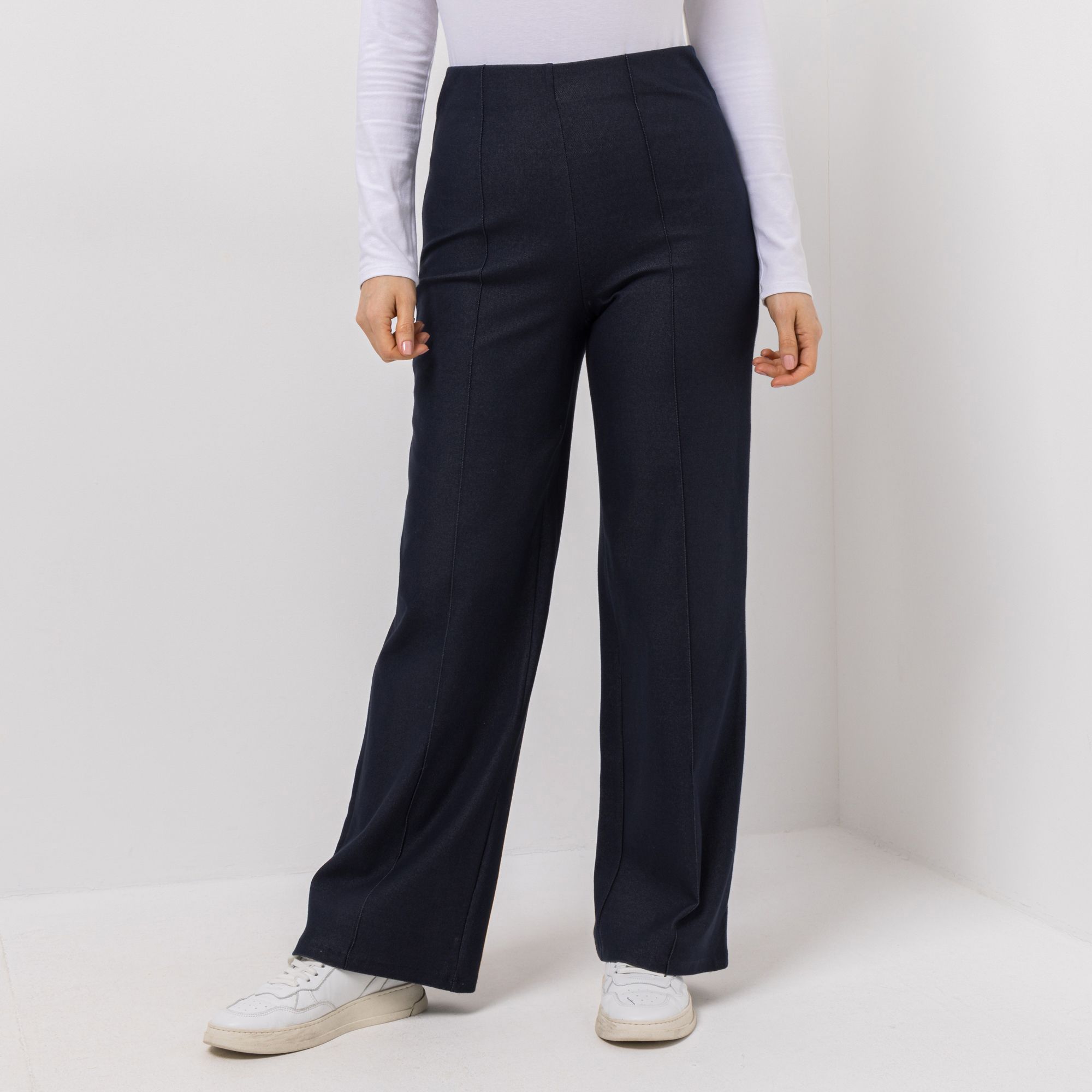 KIM & CO. Hose, lange Form Denim Jersey Biese weites Bein