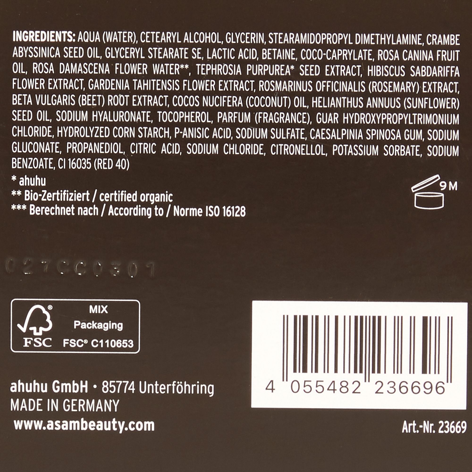 ahuhu organic hair care Hawaiian Rose Hair Mask 200ml QVC.de