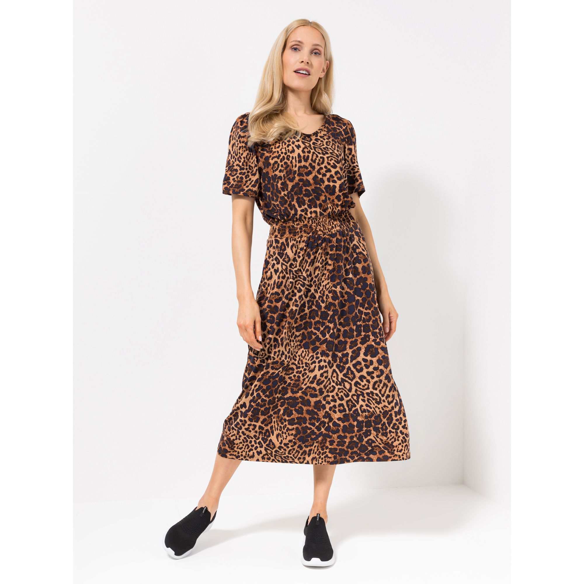 KIM & CO. Kleid, knieumspielend Brazil Knit Jersey geraffte Taille figurumspielend