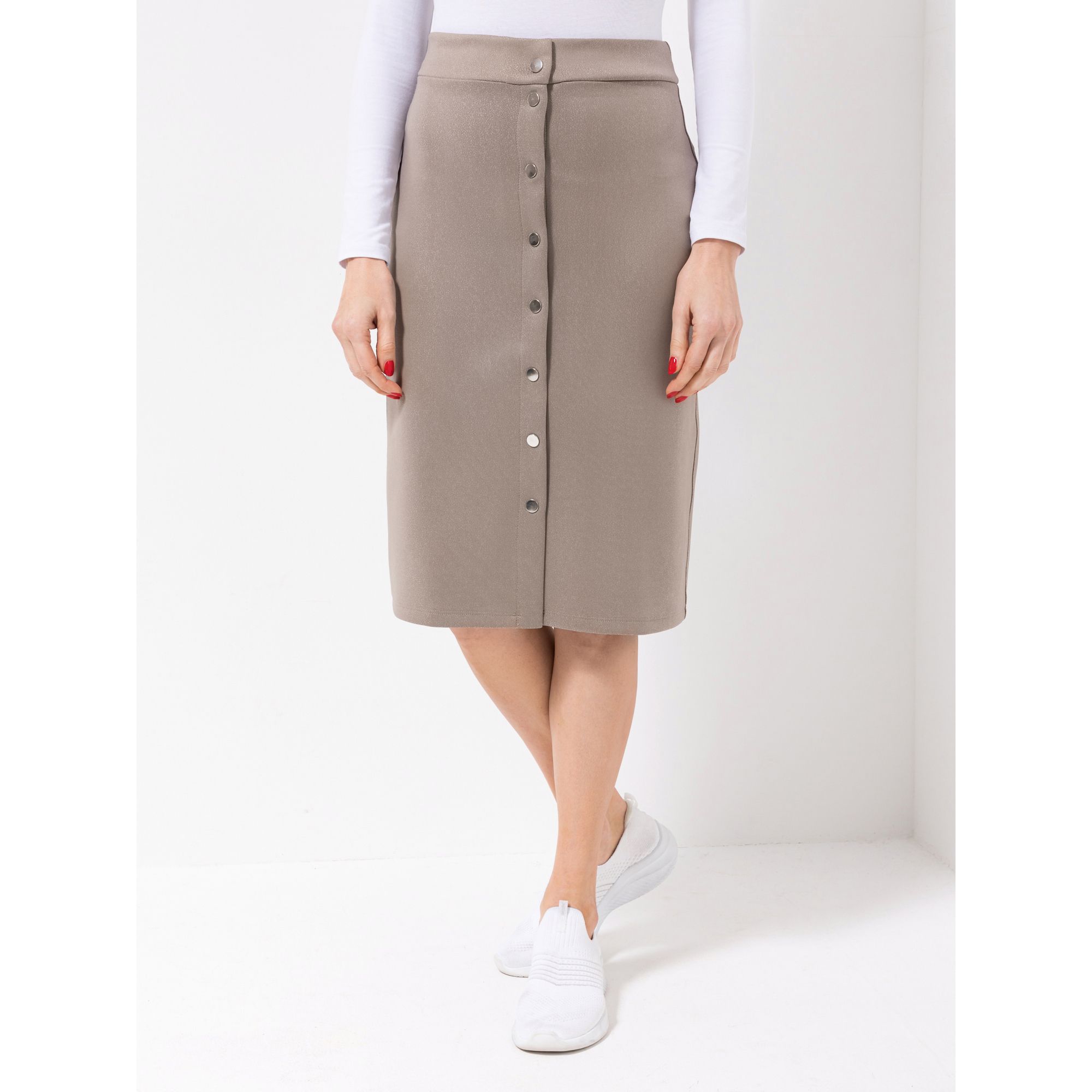 KIM & CO. Rock Scuba Leder Optik Knopfleiste knieumspielend