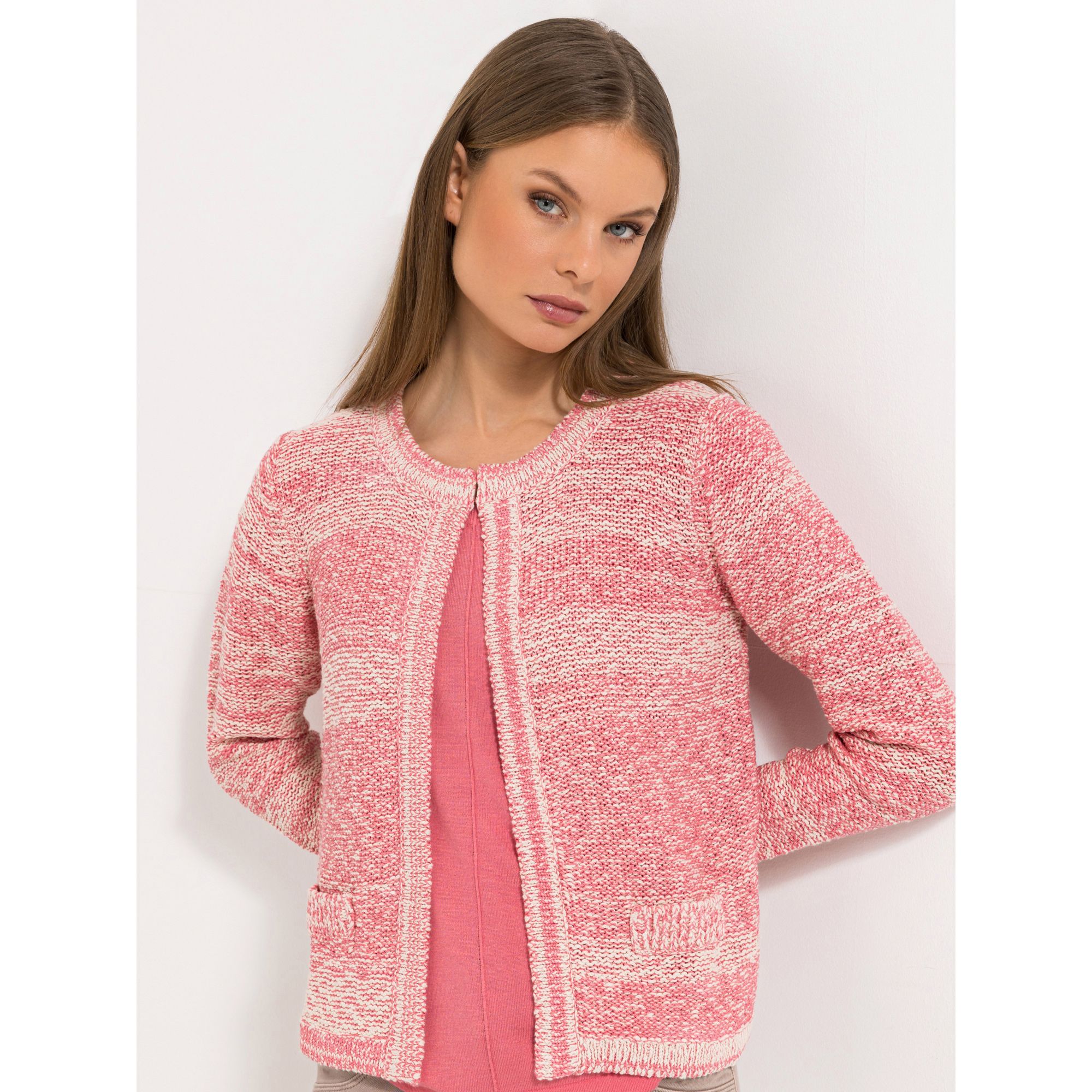 STEFFEN SCHRAUT Cardigan, 1/1-Arm Rundhalsausschnitt aufgesetzte Taschen figurumspielend