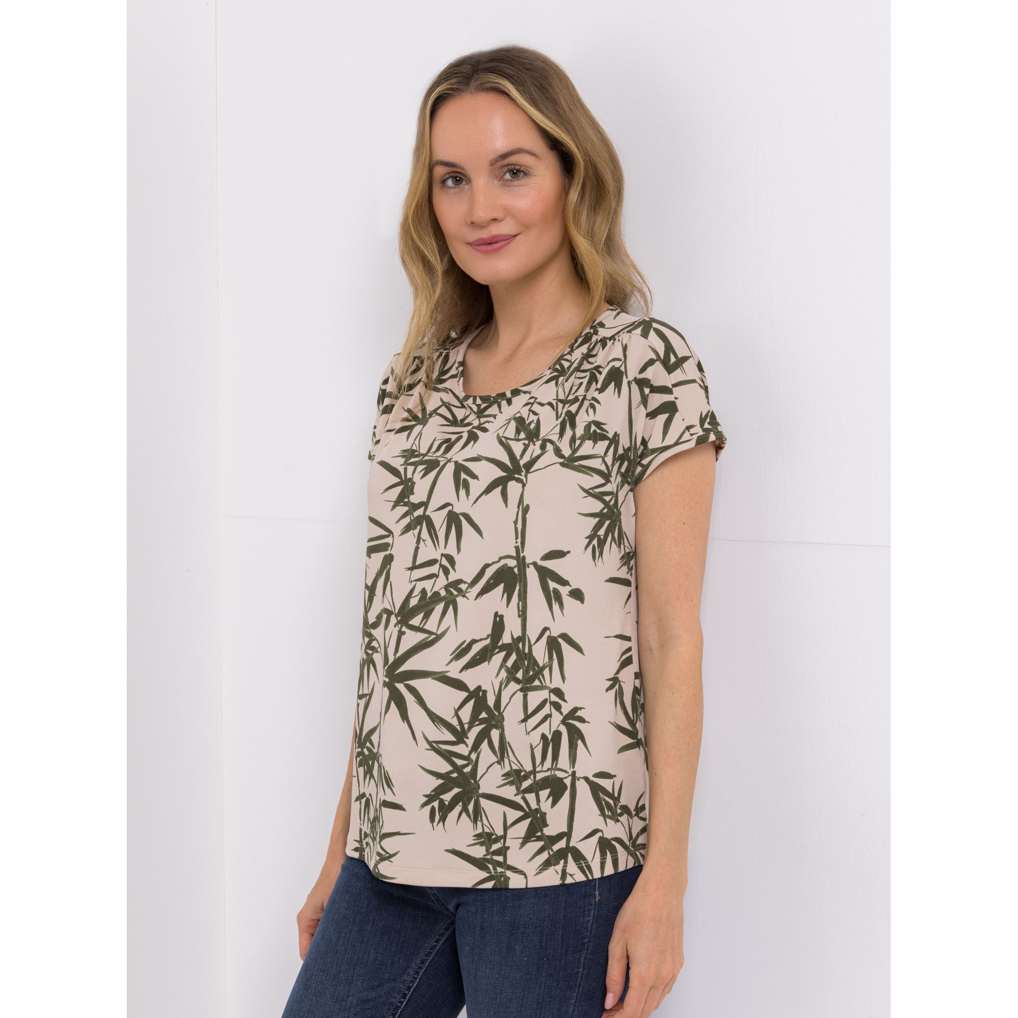 KIM & CO. Shirt, 1/4-Arm Brazil Knit Jersey gerüschte Schulter figurumspielend