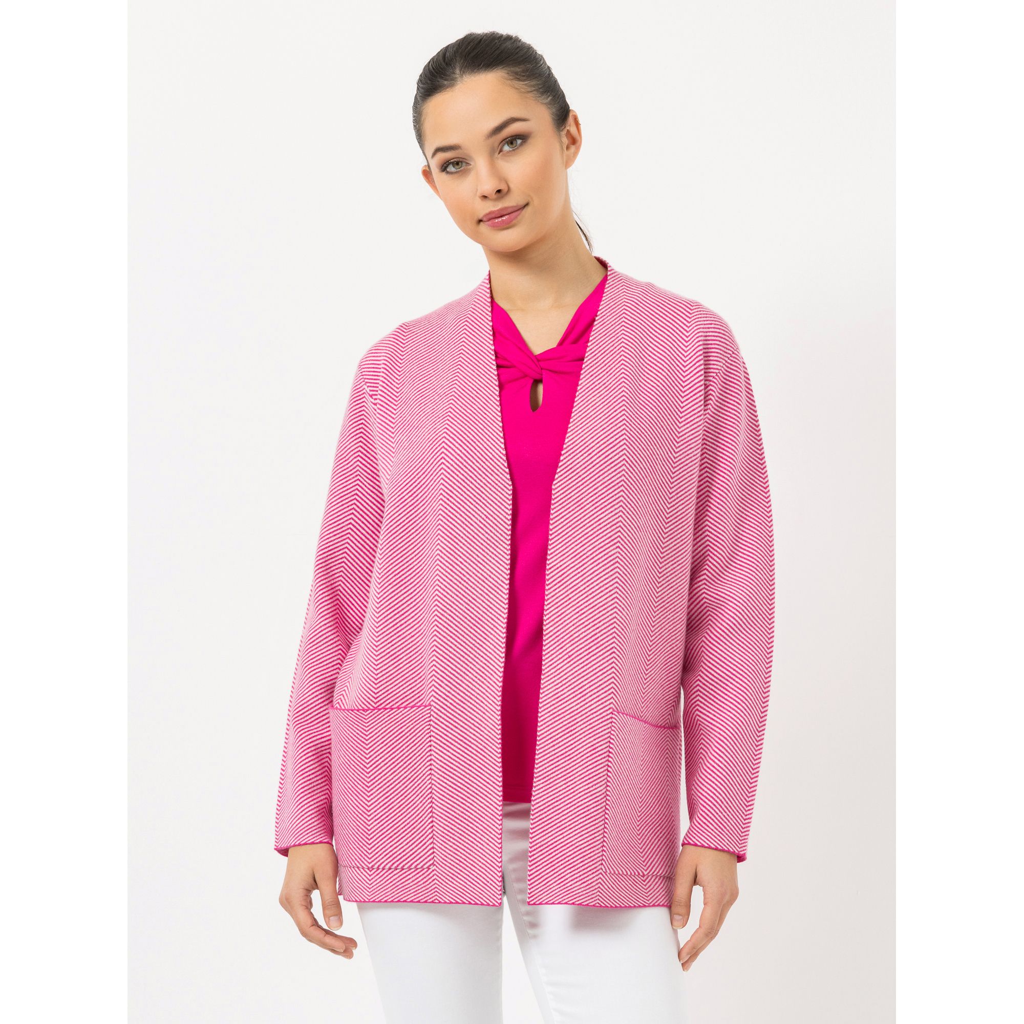 STEFFEN SCHRAUT Cardigan offene Kanten aufgesetzte Taschen leger weit