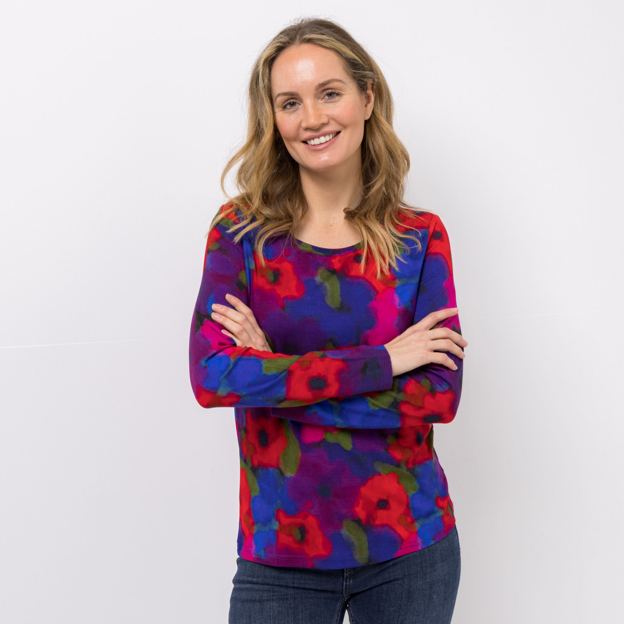 DAWID by Dawid Tomaszewski Shirt, Langarm Rundhalsausschnitt figurumspielend