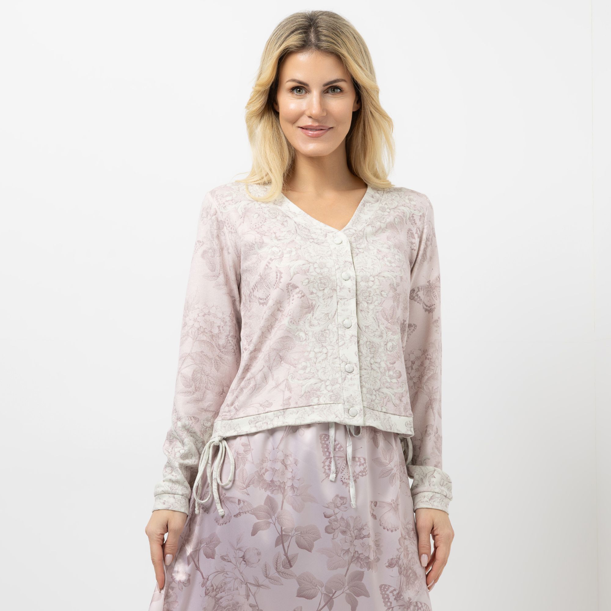 SCHIFFHAUER MUNICH® Cardigan 1/1-Arm V-Ausschnitt seitlicher Tunnelzug figurumspielend