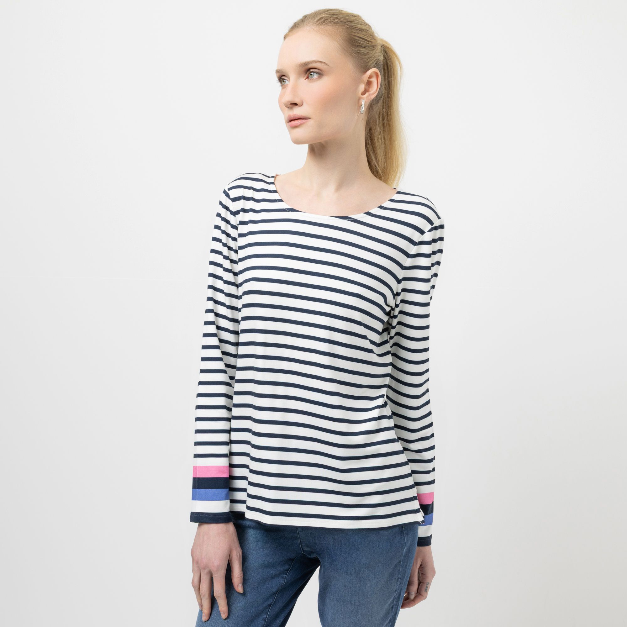 STEFFEN SCHRAUT Shirt Rundhalsausschnitt Seitennahtschlitze figurumspielend