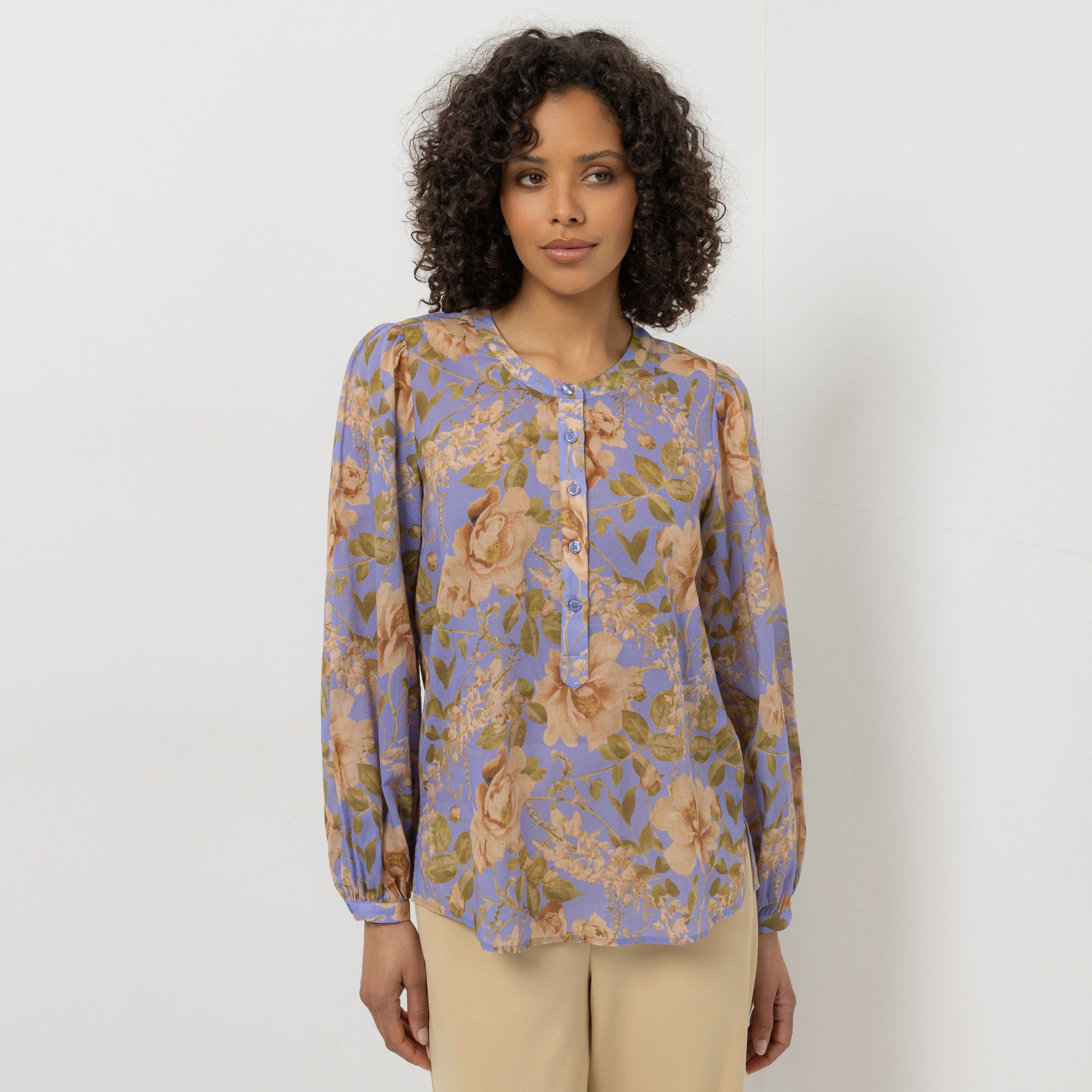 STEFFEN SCHRAUT Bluse Rundhalsausschnitt Seitenschlitze leger weit