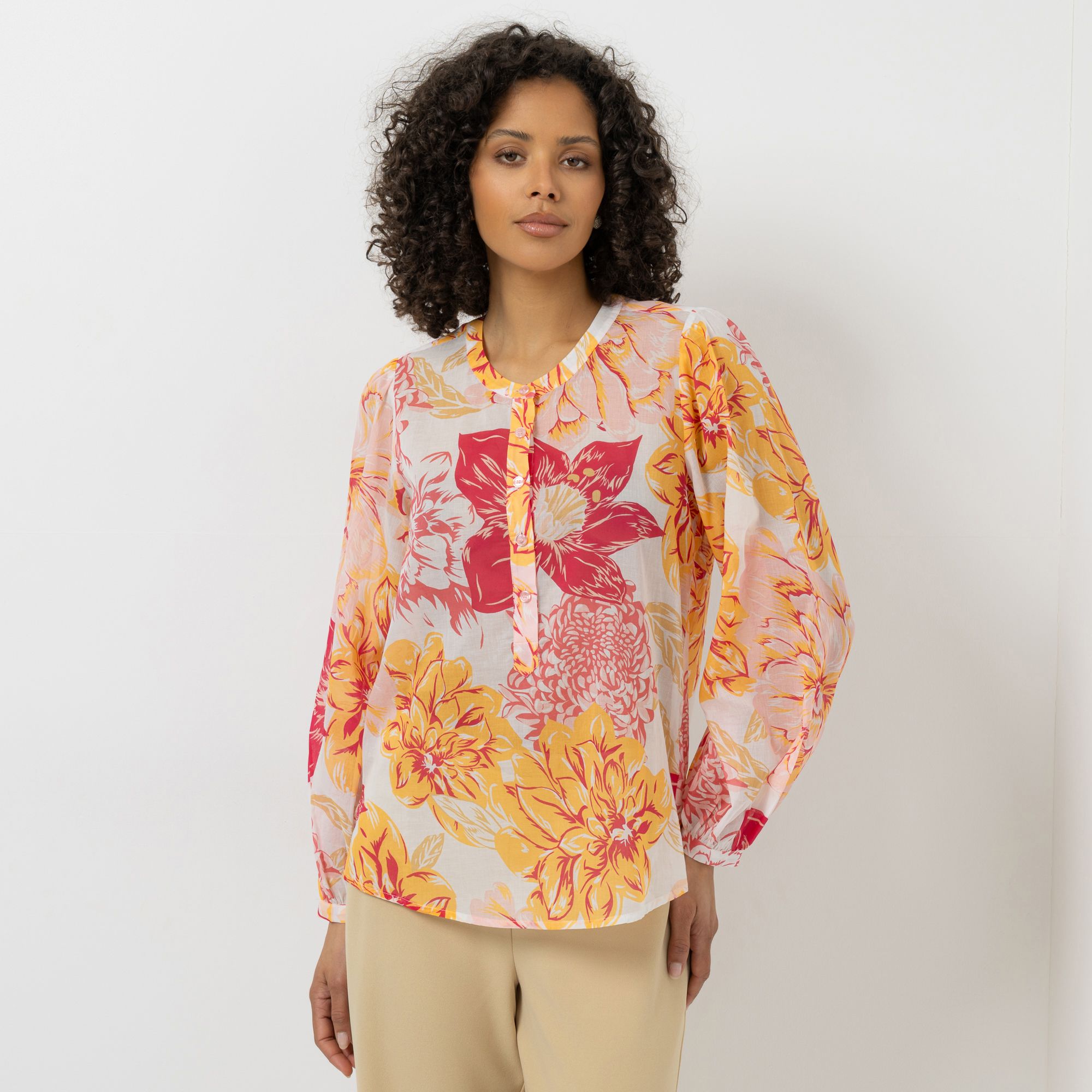 STEFFEN SCHRAUT Bluse Rundhalsausschnitt Seitenschlitze leger weit