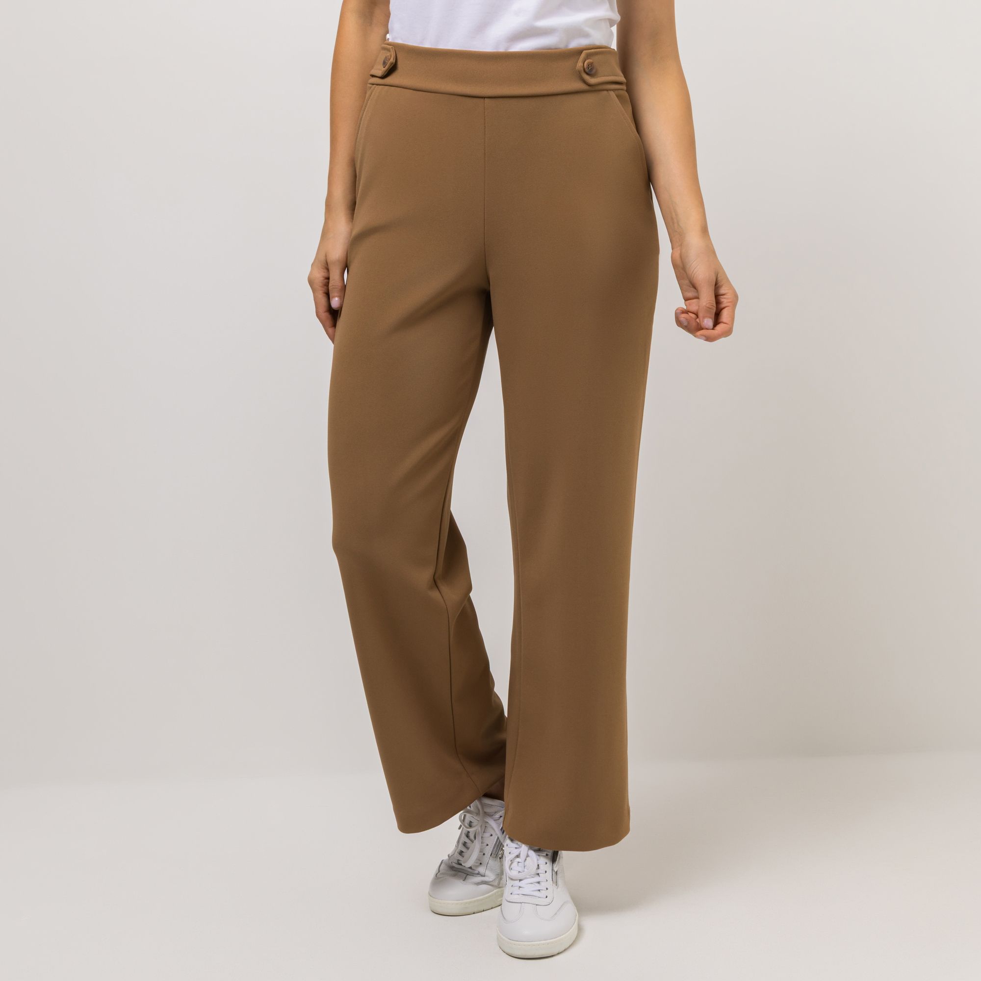 KIM & CO. Hose, lange Form Ponti Crepe Jersey 2 Eingrifftaschen weites Bein