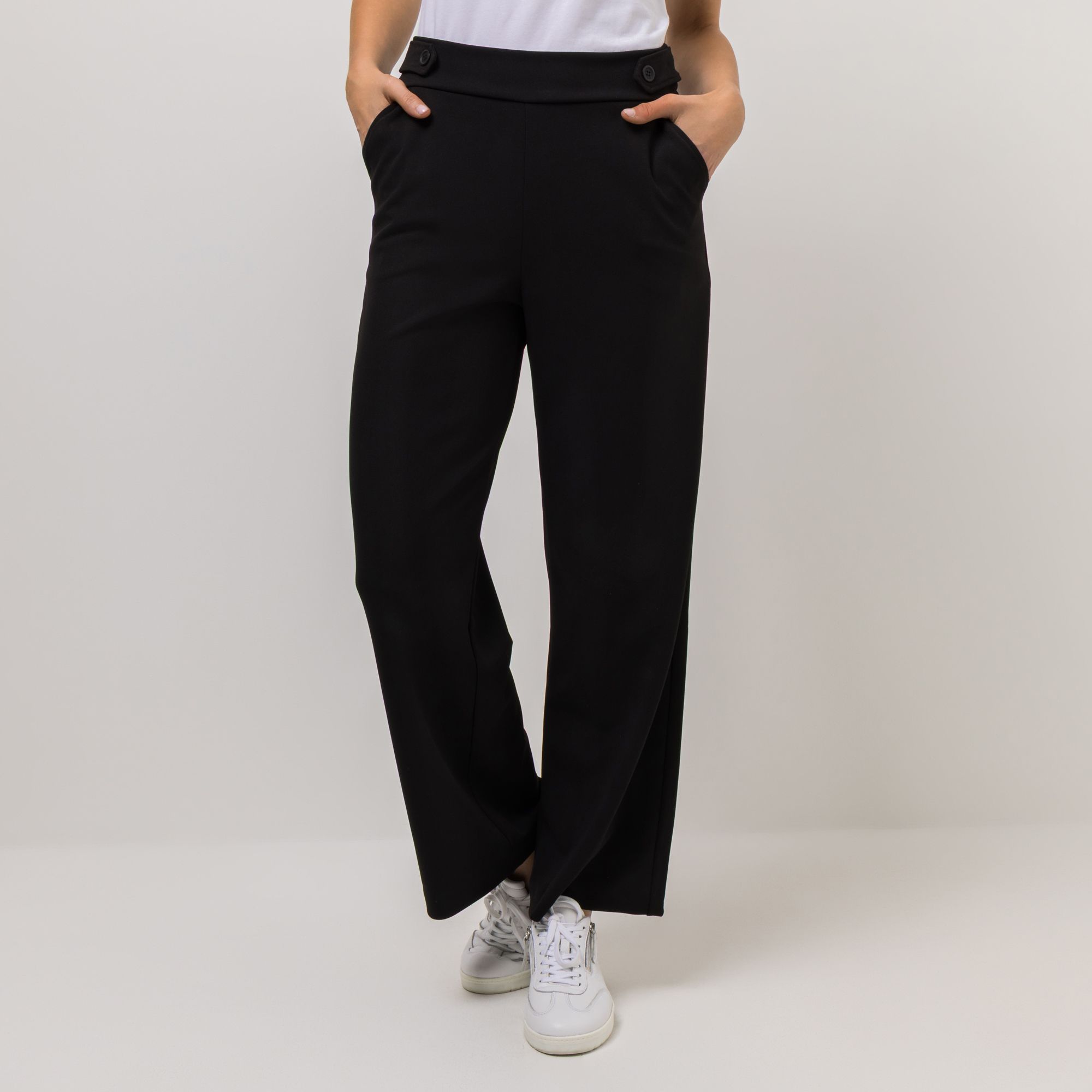 KIM & CO. Hose, lange Form Ponti Crepe Jersey 2 Eingrifftaschen weites Bein