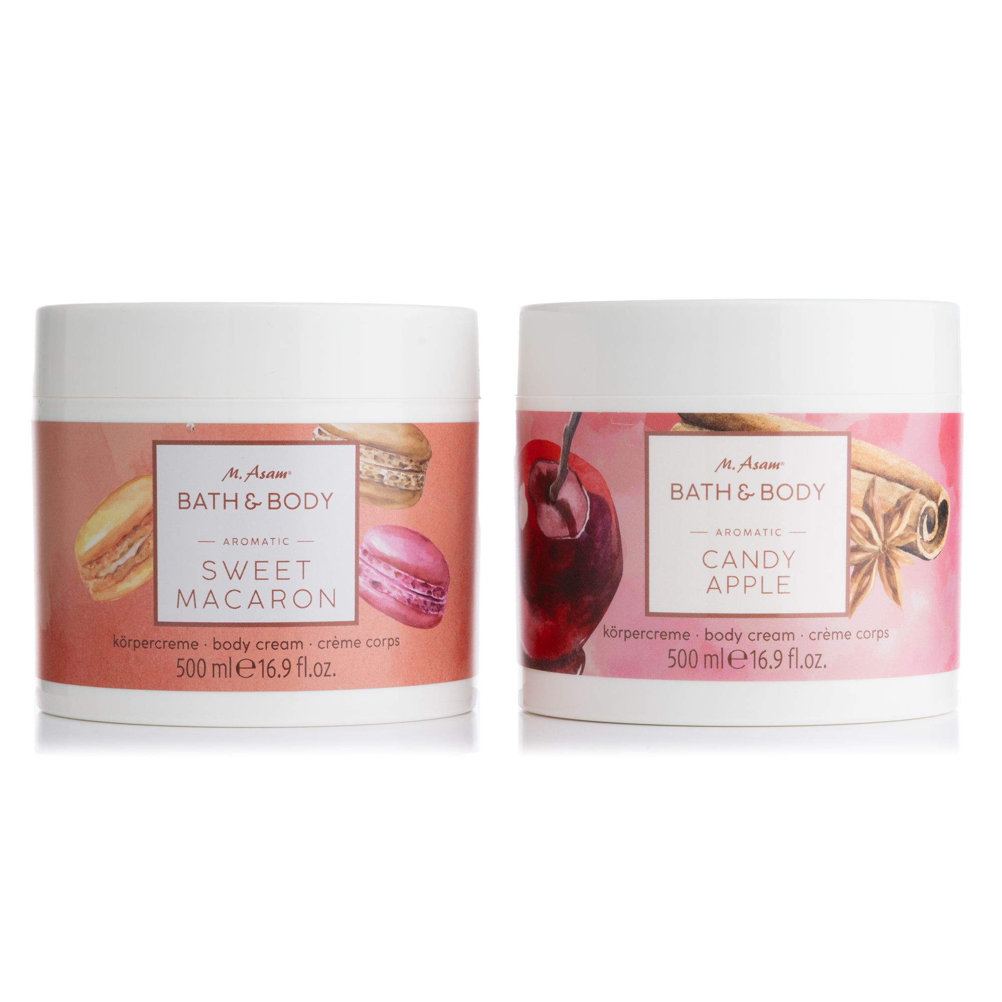 M.ASAM® Candy Apple & Sweet Macaron Körpercreme Duo 2x500ml