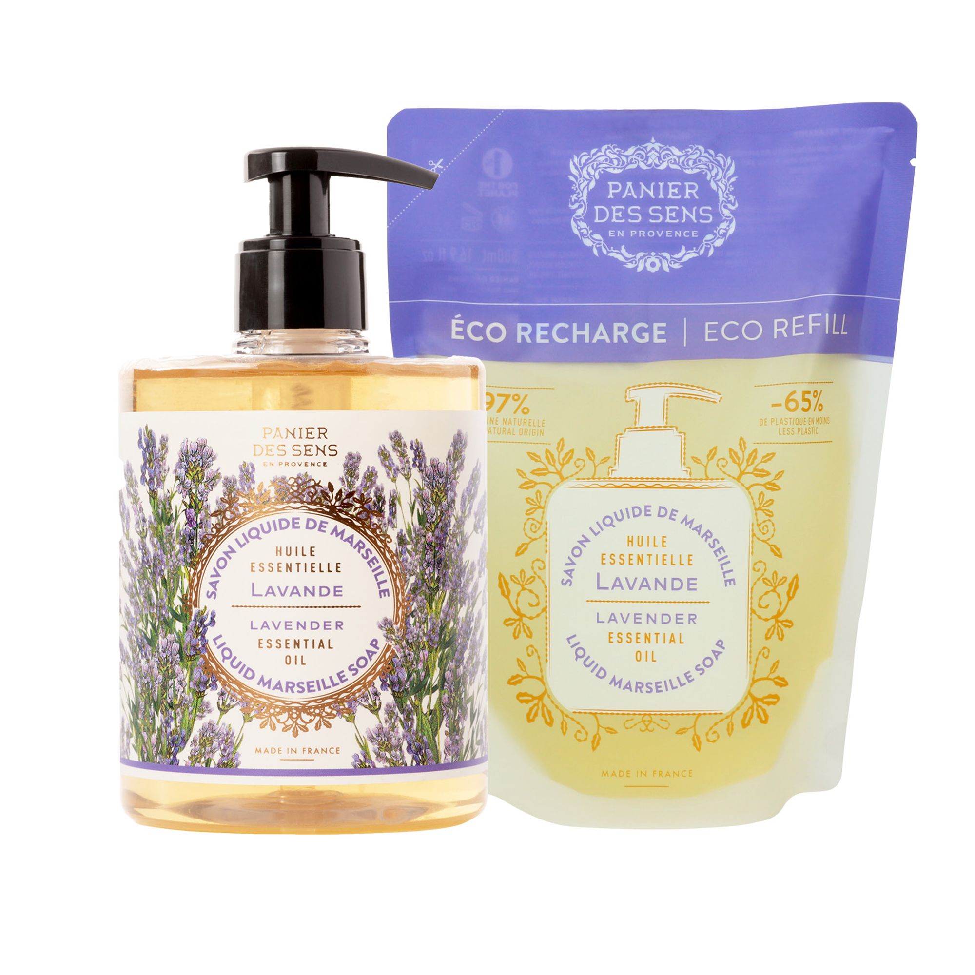 PANIER DES SENS Lavendel Flüssigseife und Nachfüllpackung je 500ml