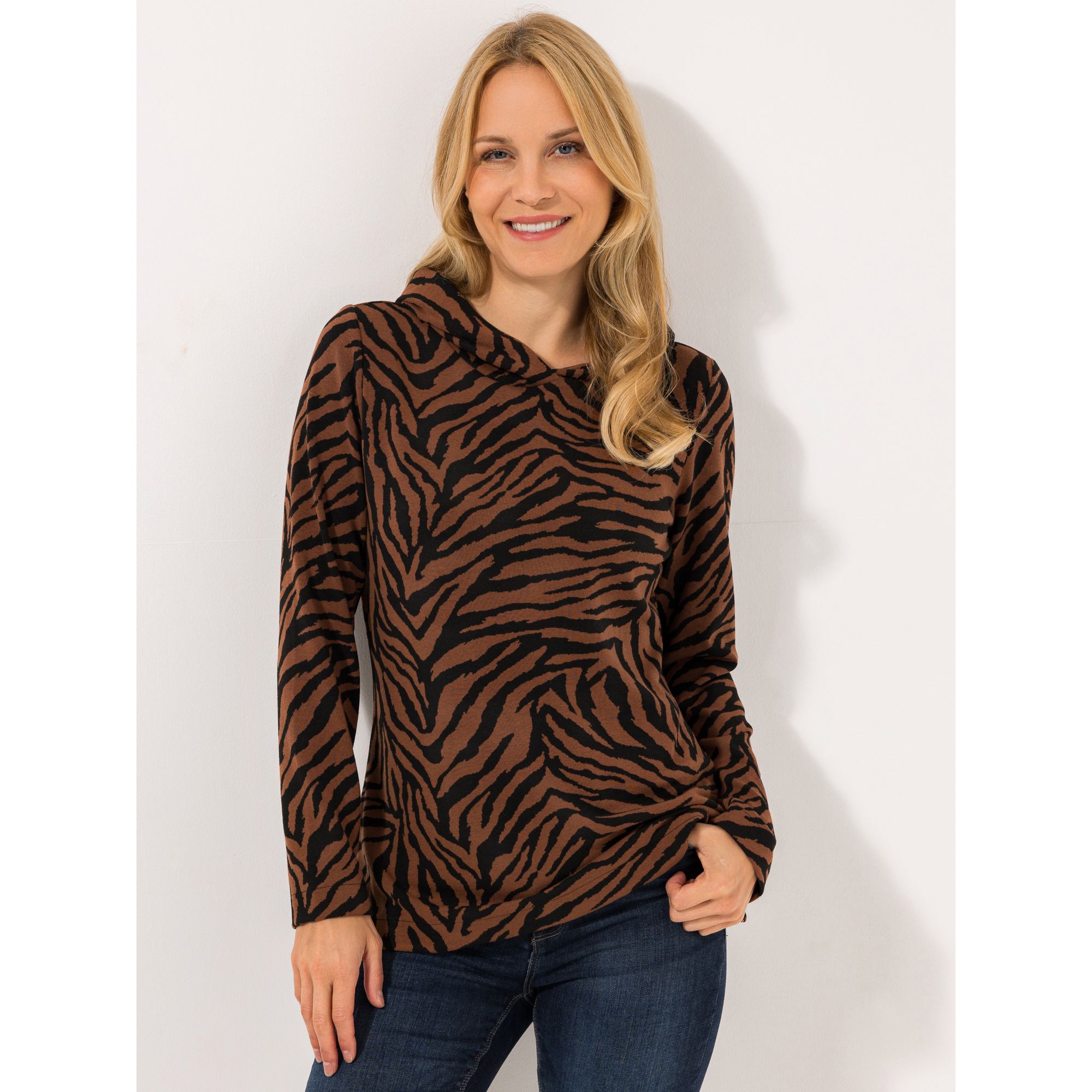 EVA LUTZ Sweatshirt, 1/1-Arm Kapuze Seitenschlitze figurumspielend