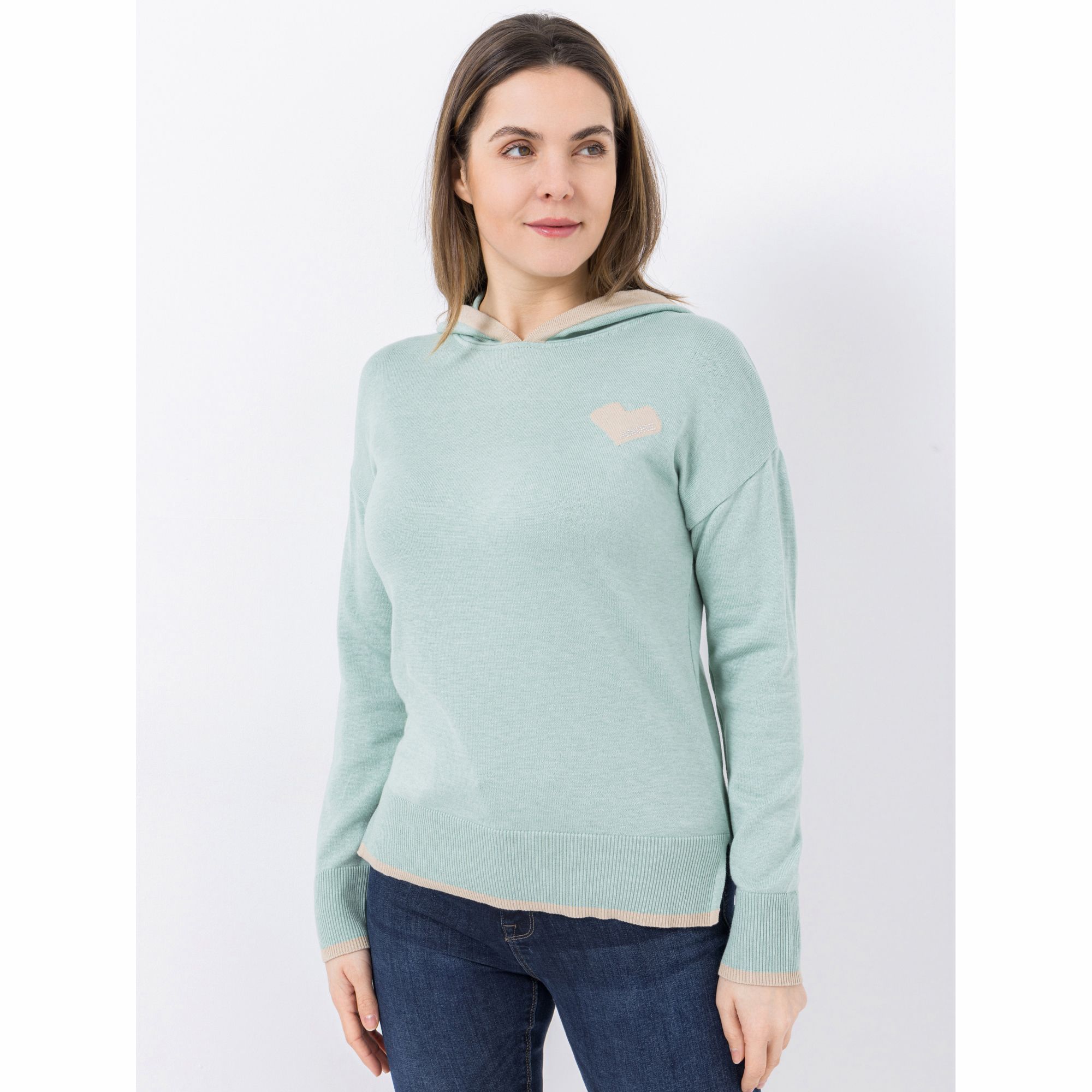 DINE 'N' DANCE Pullover, 1/1-Arm Kapuze Jacquard-Herz figurumspielend