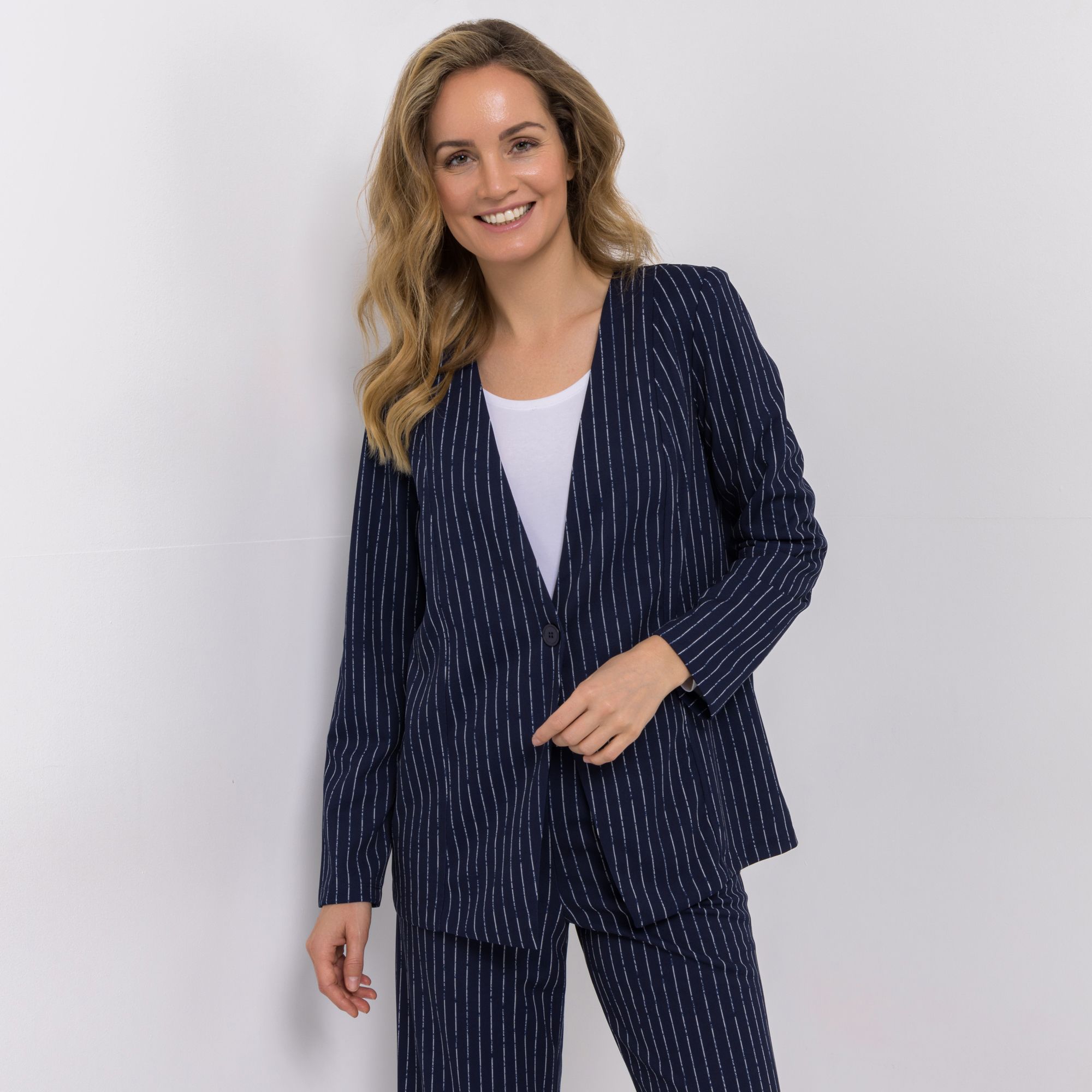 KIM & CO. Blazer, Langarm Ponti Crepe Jersey 1 Knopf Verschluss figurumspielend