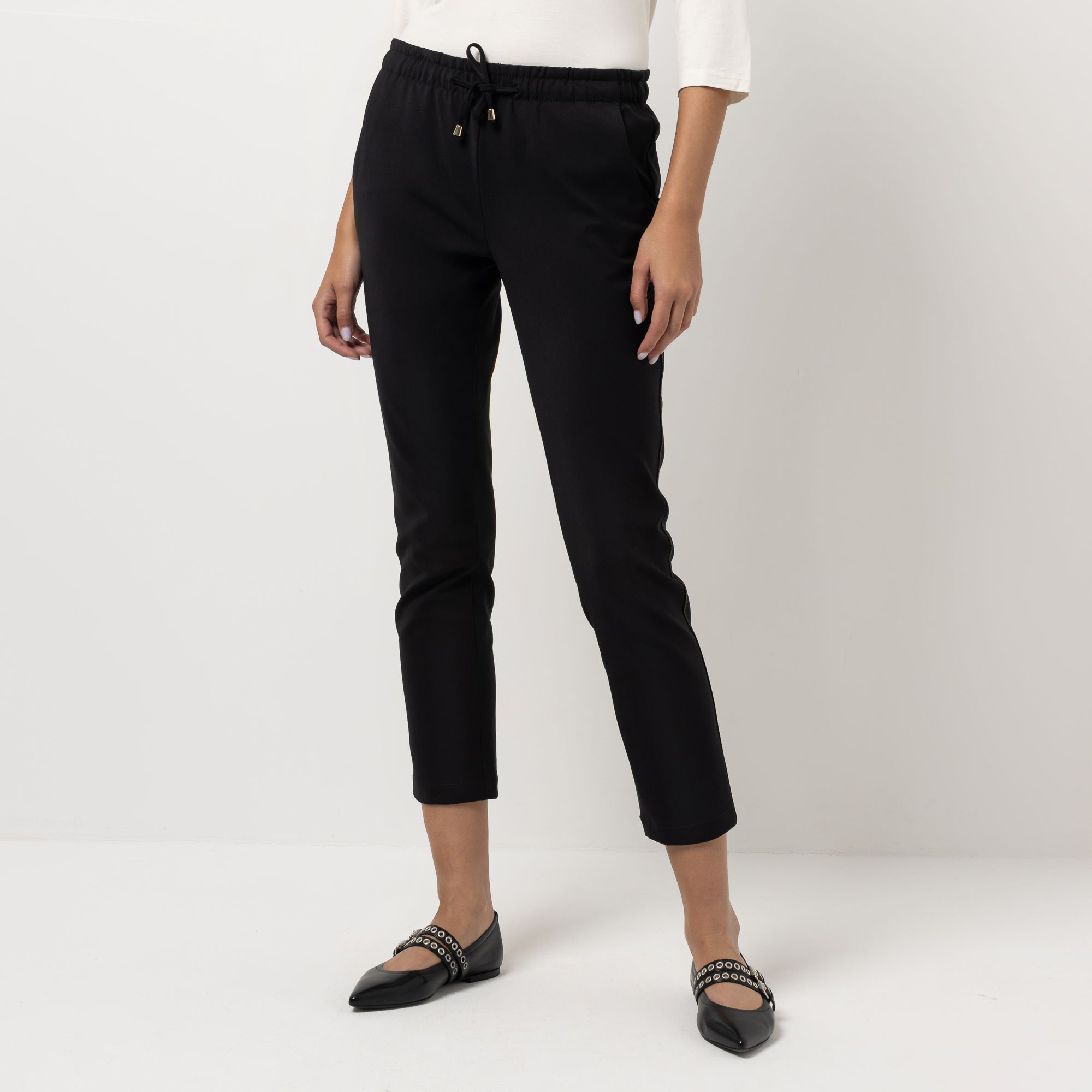 STEFFEN SCHRAUT Hose knöchellang goldene Ziernähte legere Passform