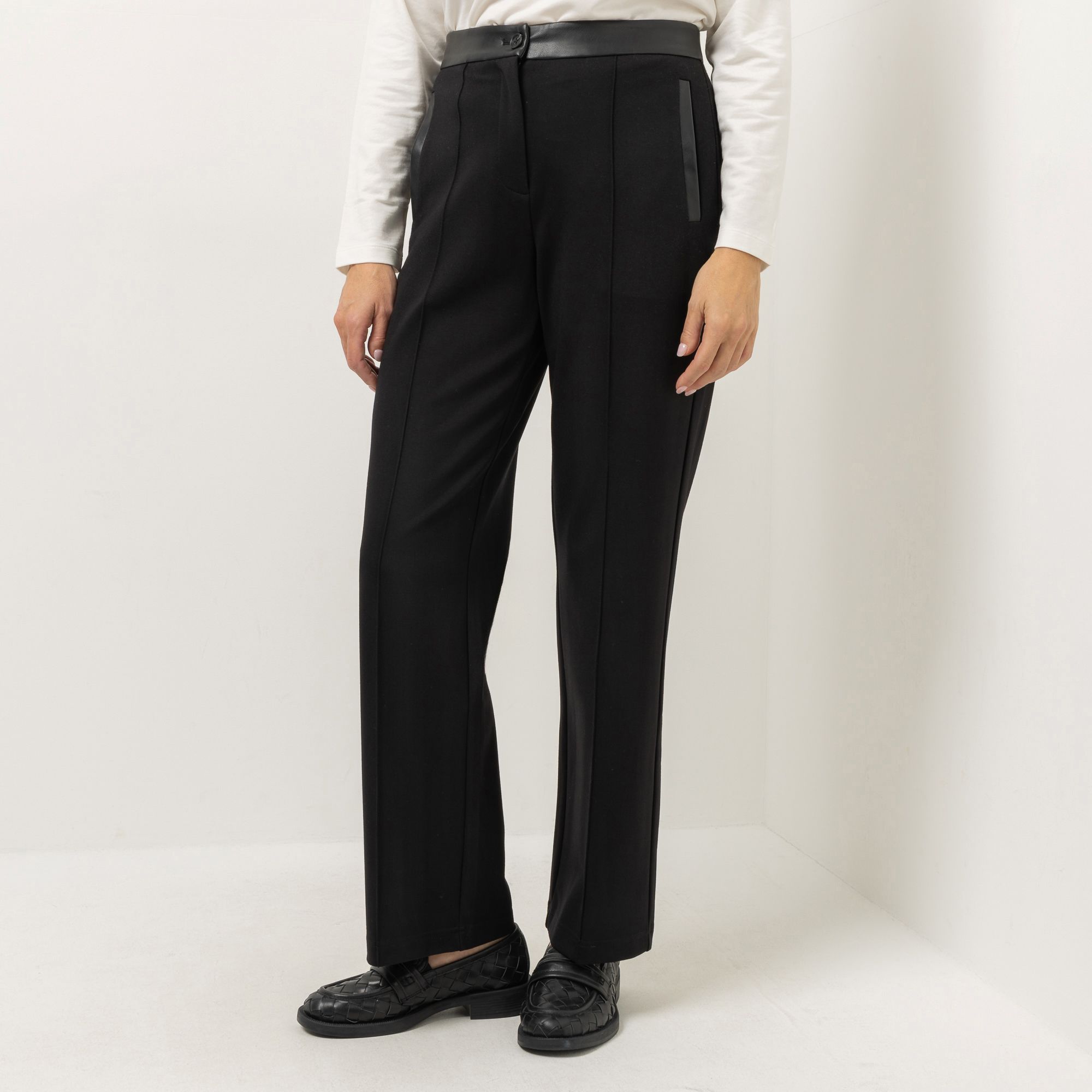 STEFFEN SCHRAUT Hose, lange Form Eingrifftaschen Details in Lederoptik gerades Bein