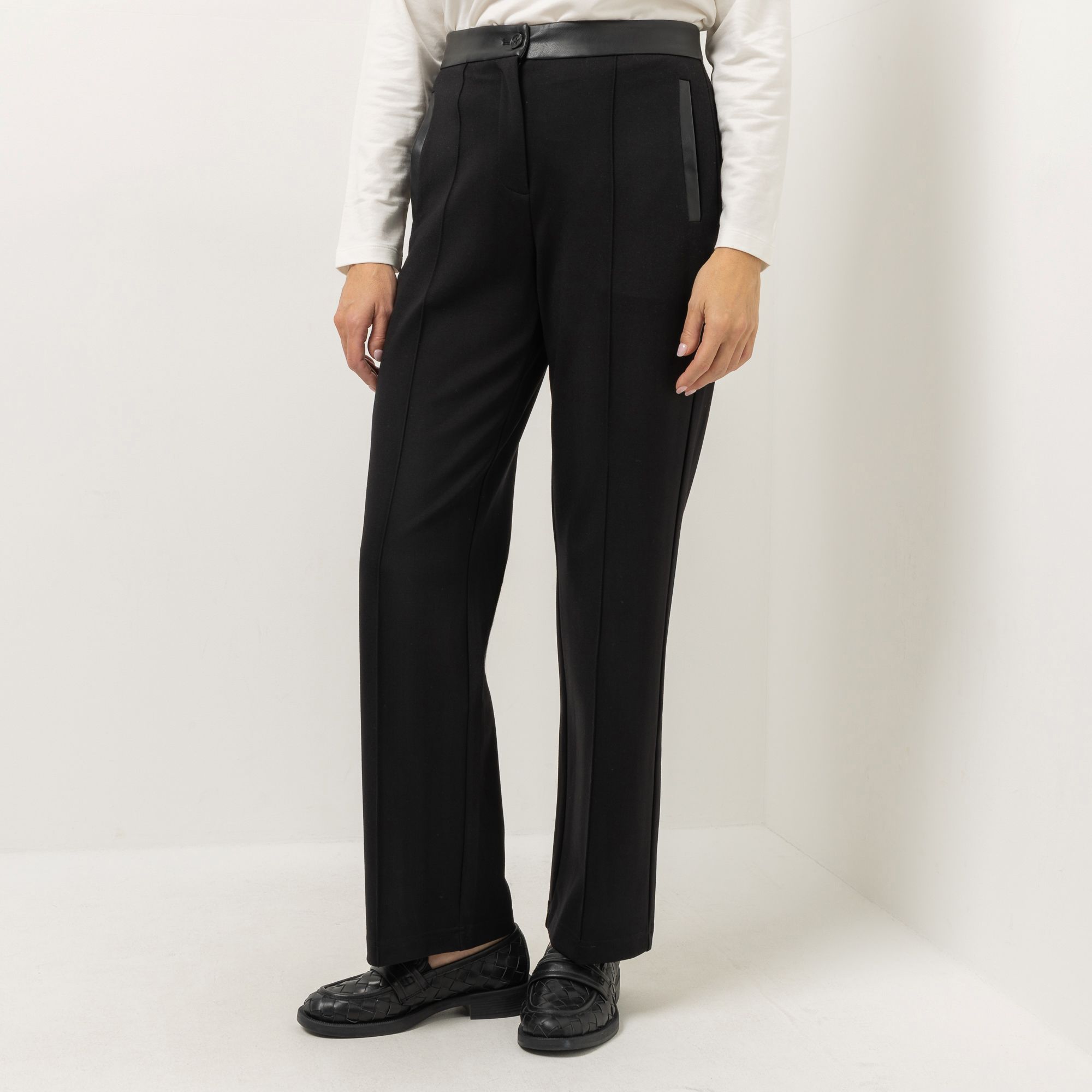 STEFFEN SCHRAUT Hose, lange Form Eingrifftaschen Details in Lederoptik gerades Bein