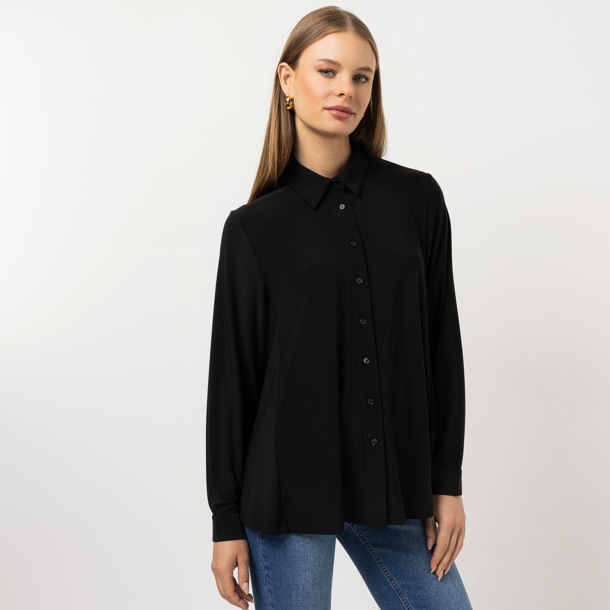 STEFFEN SCHRAUT Jerseybluse Sanremo Manschetten ausgestellter Saum leger weit