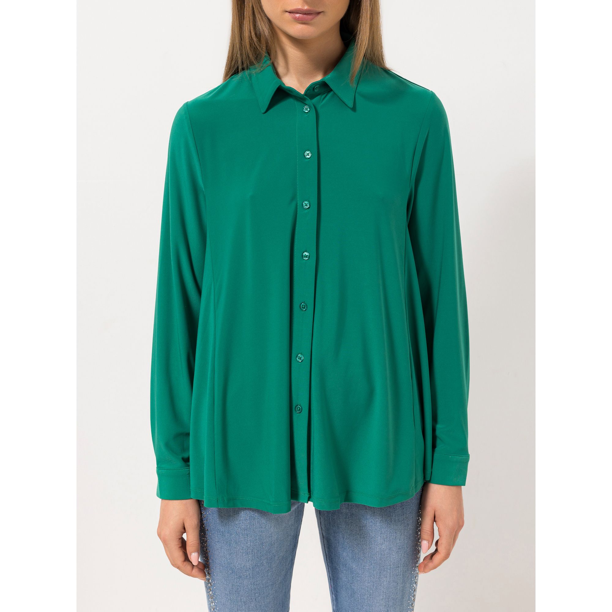 STEFFEN SCHRAUT Jerseybluse Sanremo Manschetten ausgestellter Saum leger weit