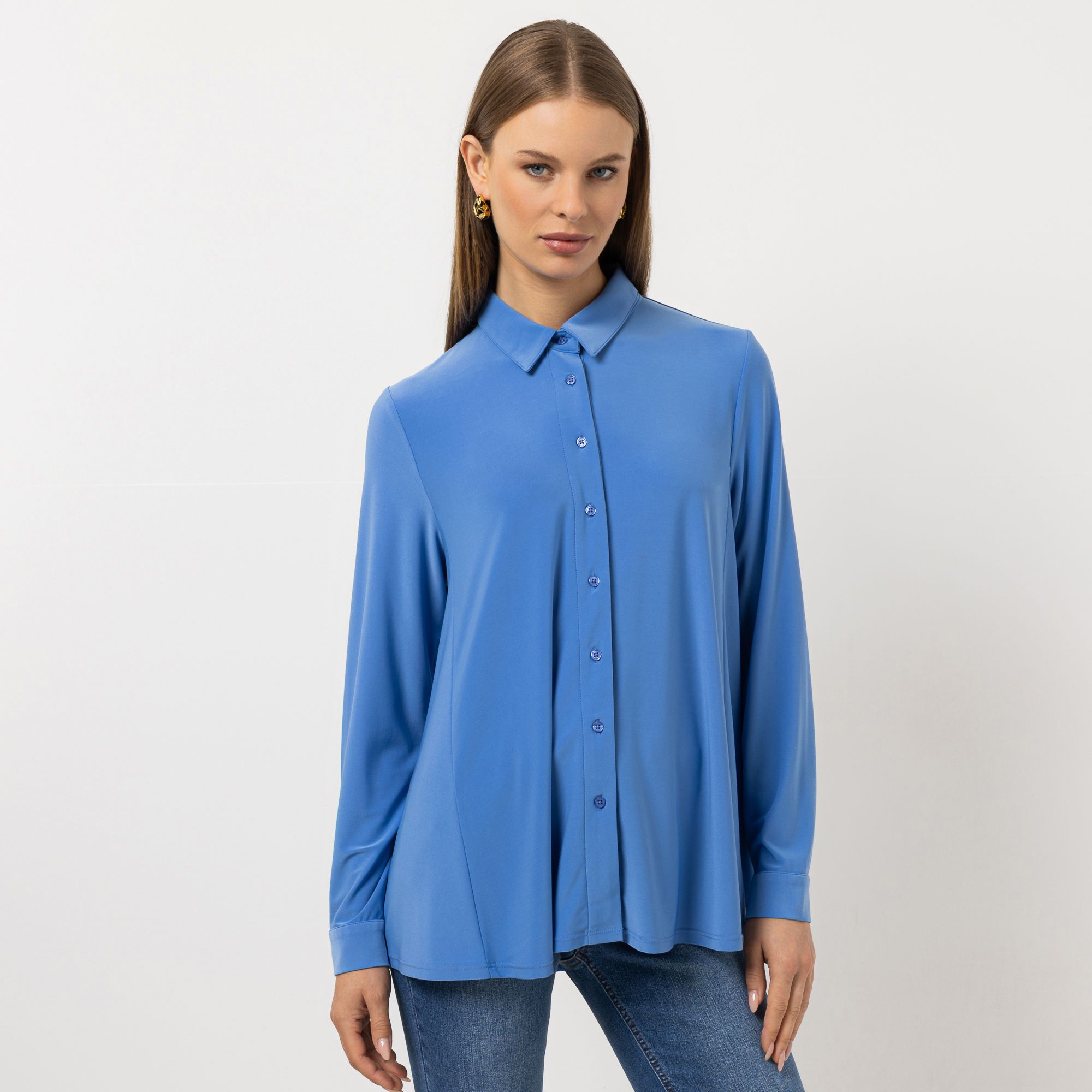 STEFFEN SCHRAUT Jerseybluse Sanremo Manschetten ausgestellter Saum leger weit