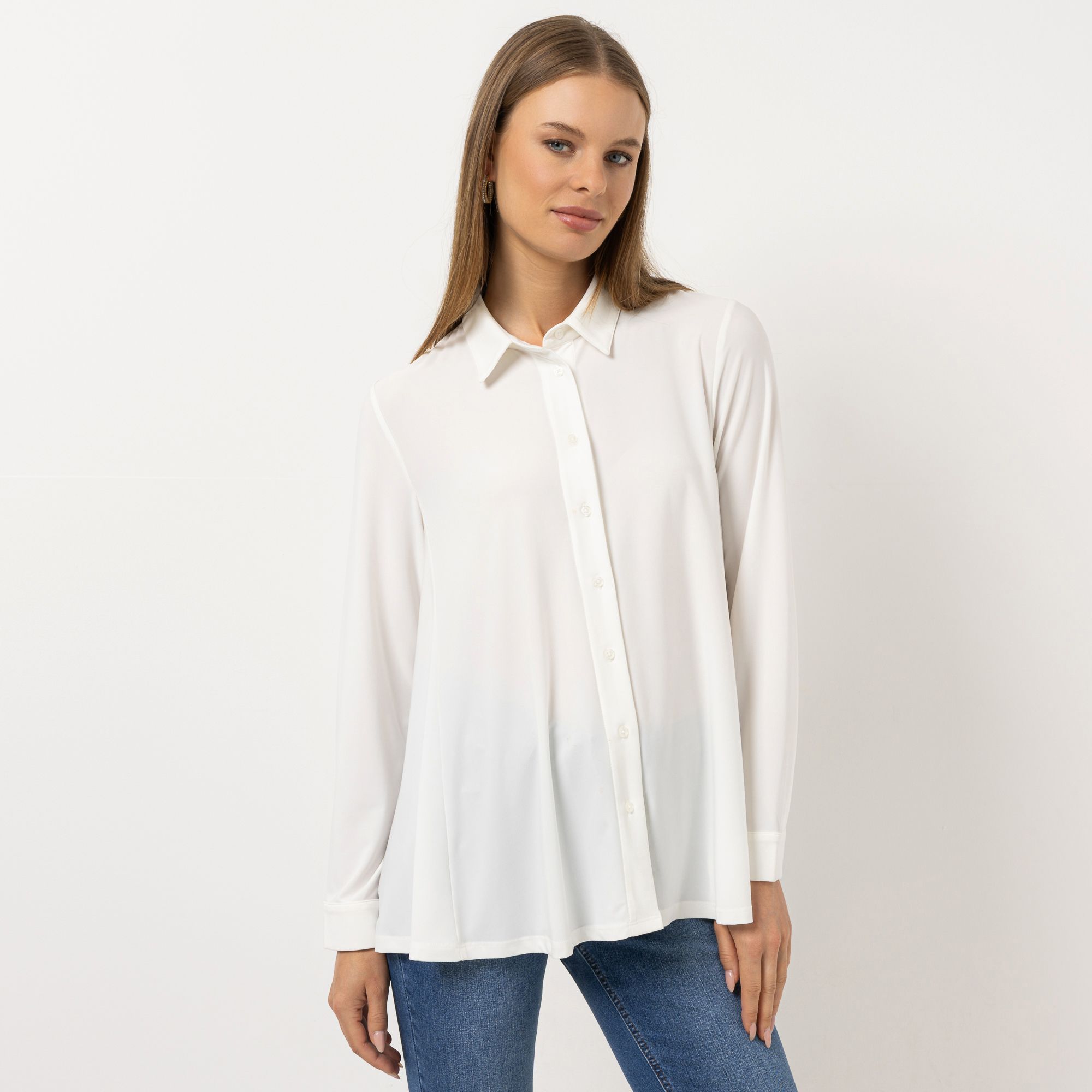 STEFFEN SCHRAUT Jerseybluse Sanremo Manschetten ausgestellter Saum leger weit