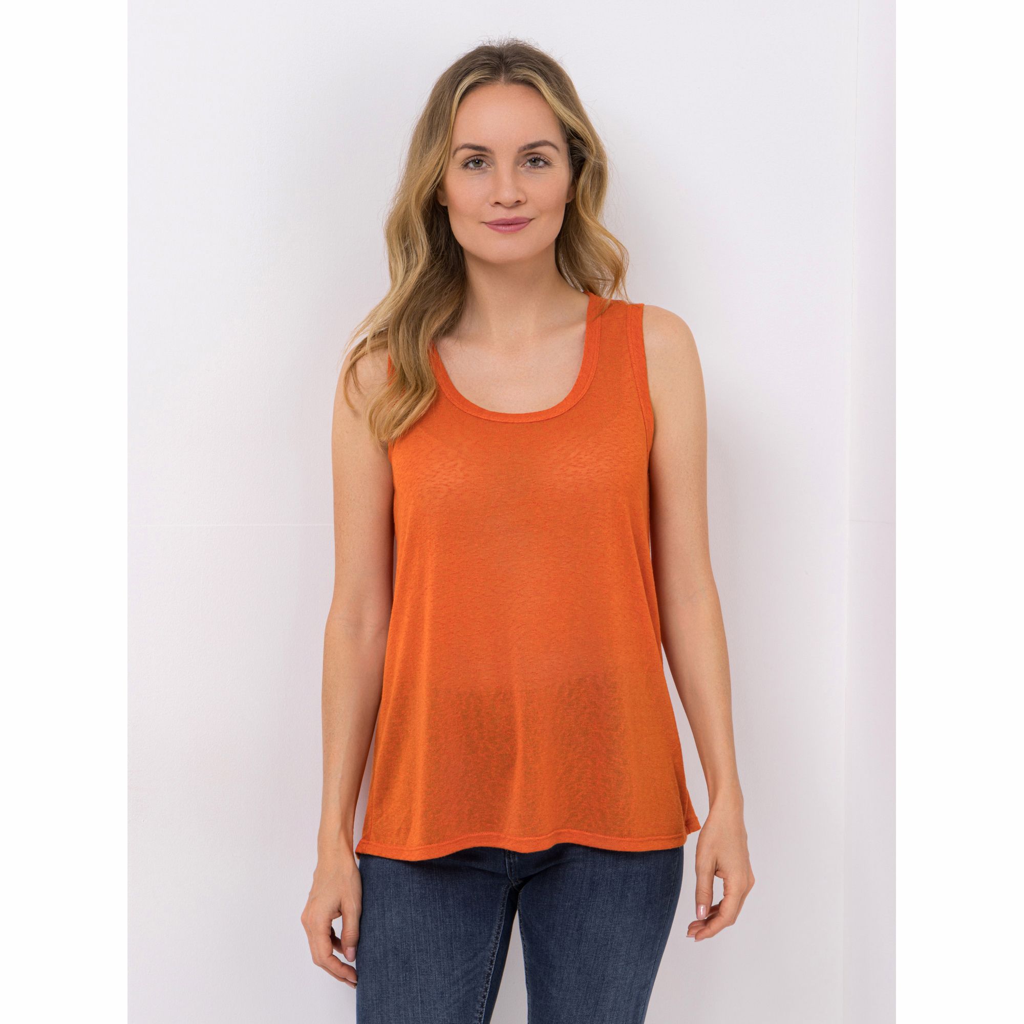 KIM & CO. Top Leinen Optik Jersey Rundhalsausschnitt figurumspielend