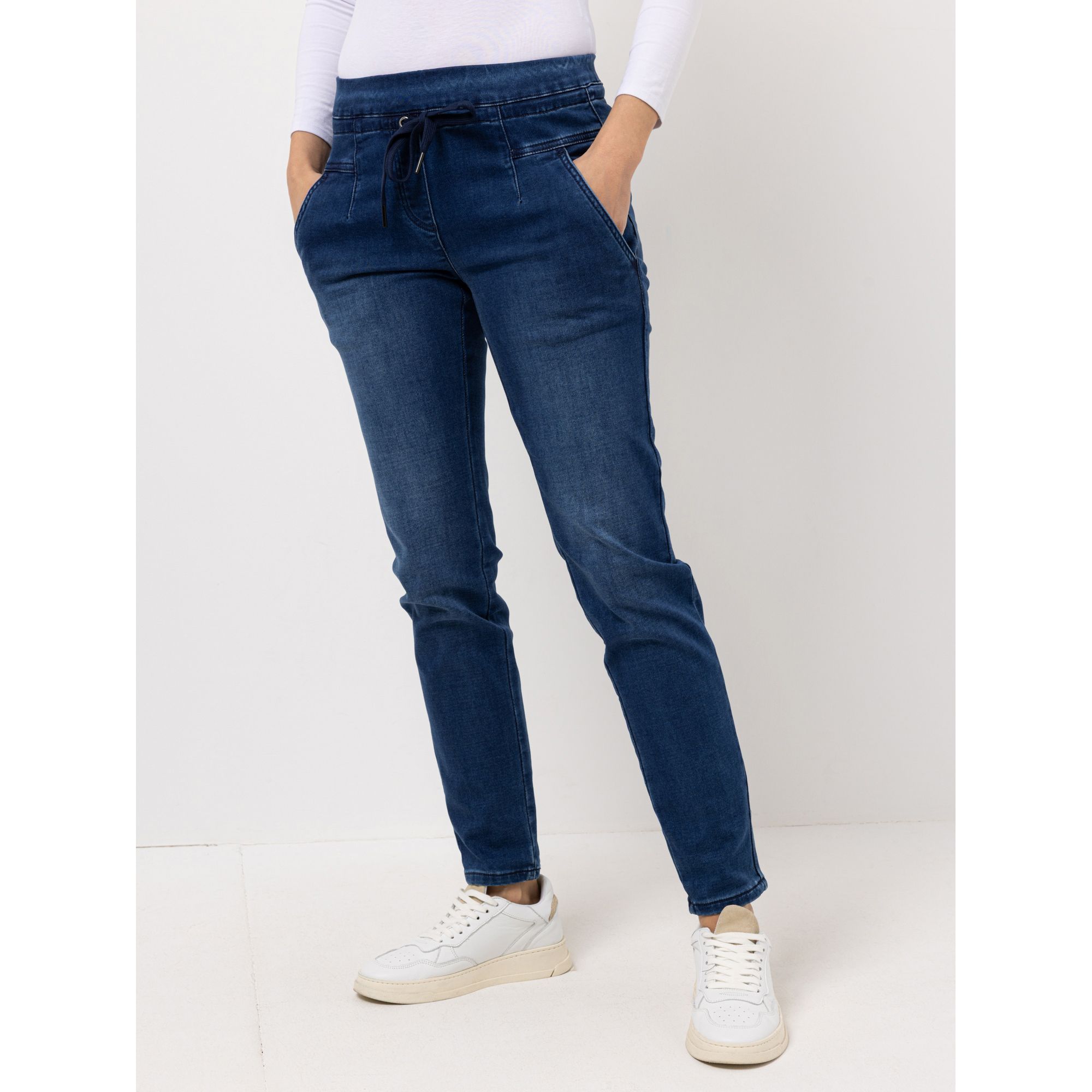 DINE 'N' DANCE Jeggings, lange Form Rundumdehnbund Kordel schmales Bein