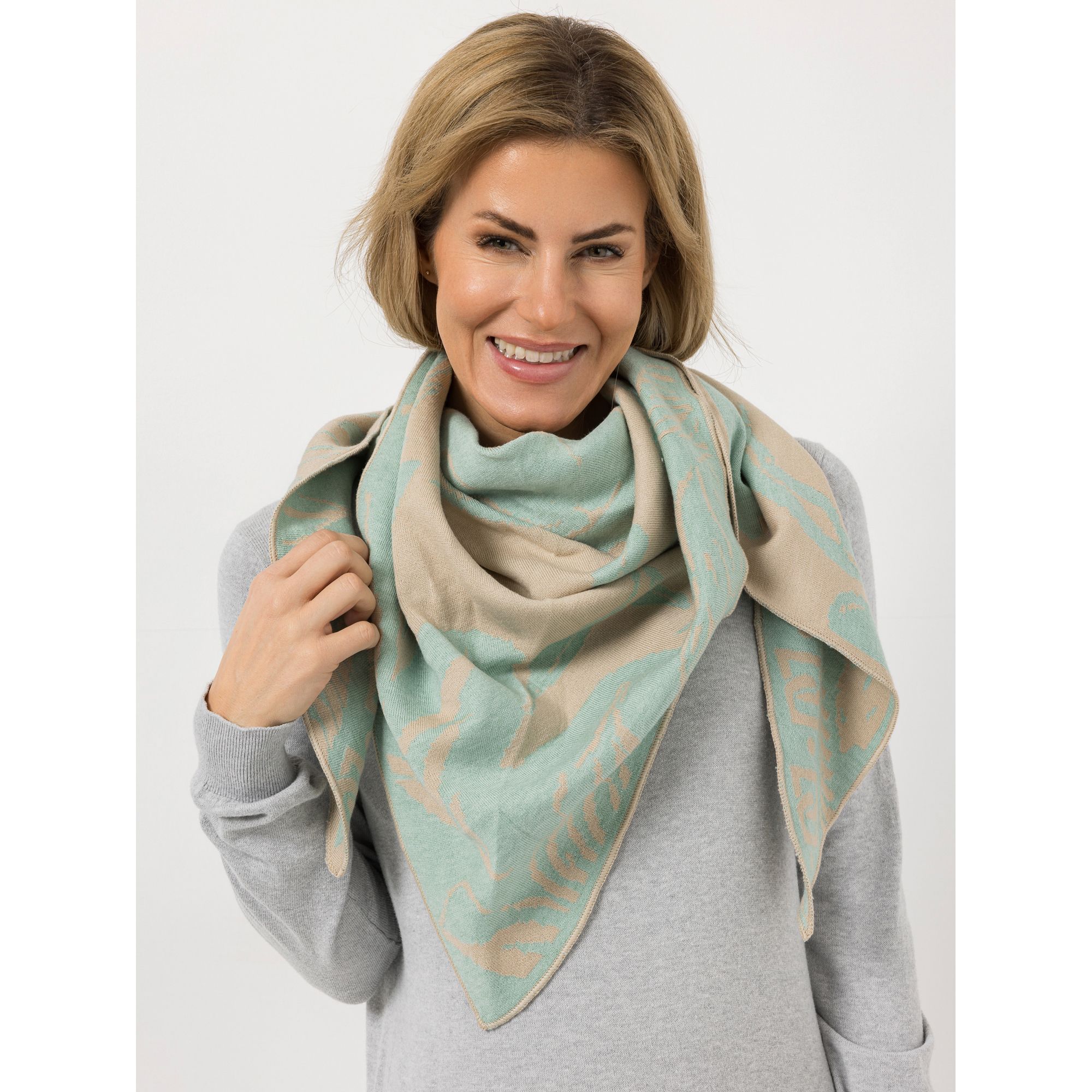 DINE 'N' DANCE Dreieckstuch Jacquard Viskoseanteil ca. 176x88cm