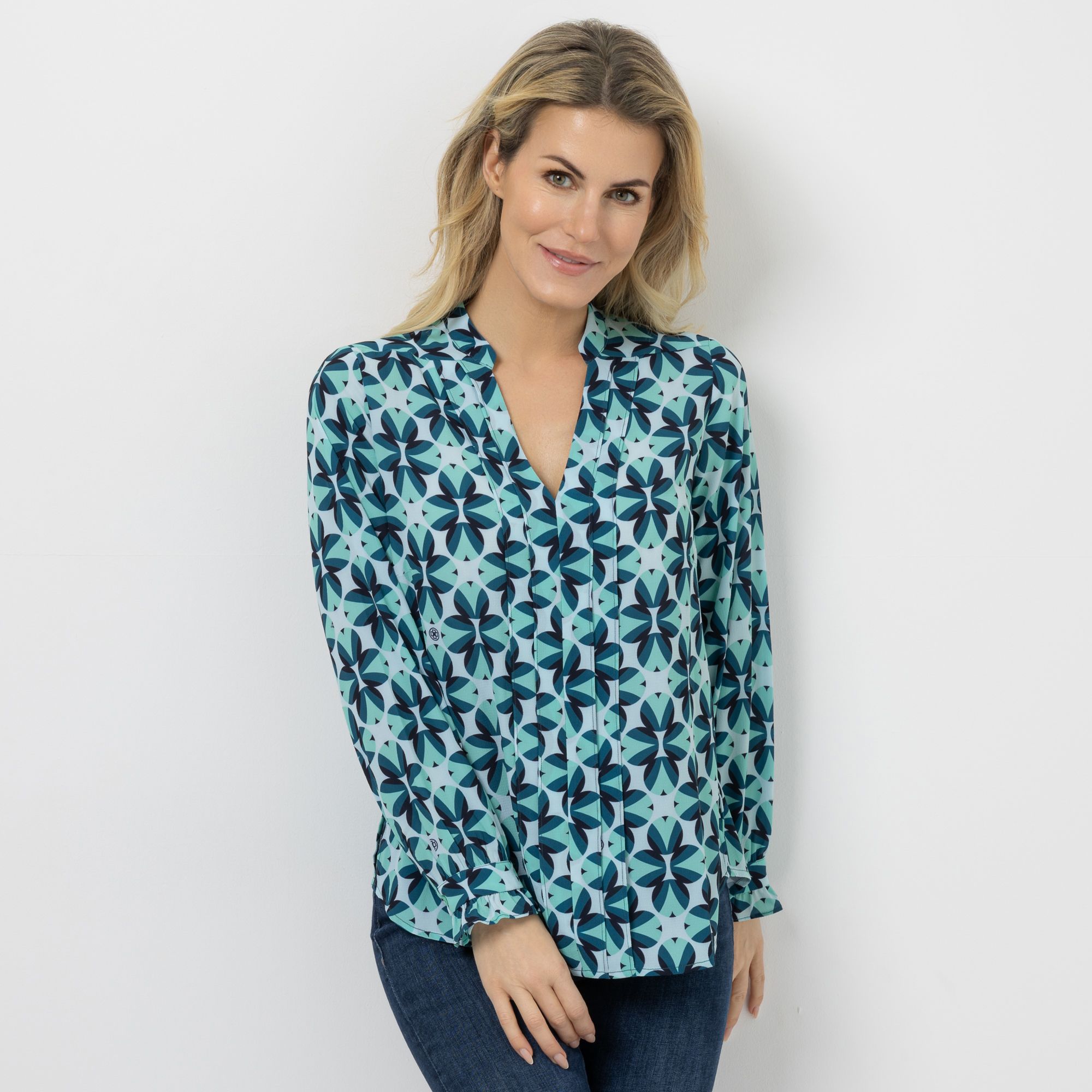 DAWID by Dawid Tomaszewski Bluse doppelte Zierblende figurumspielend