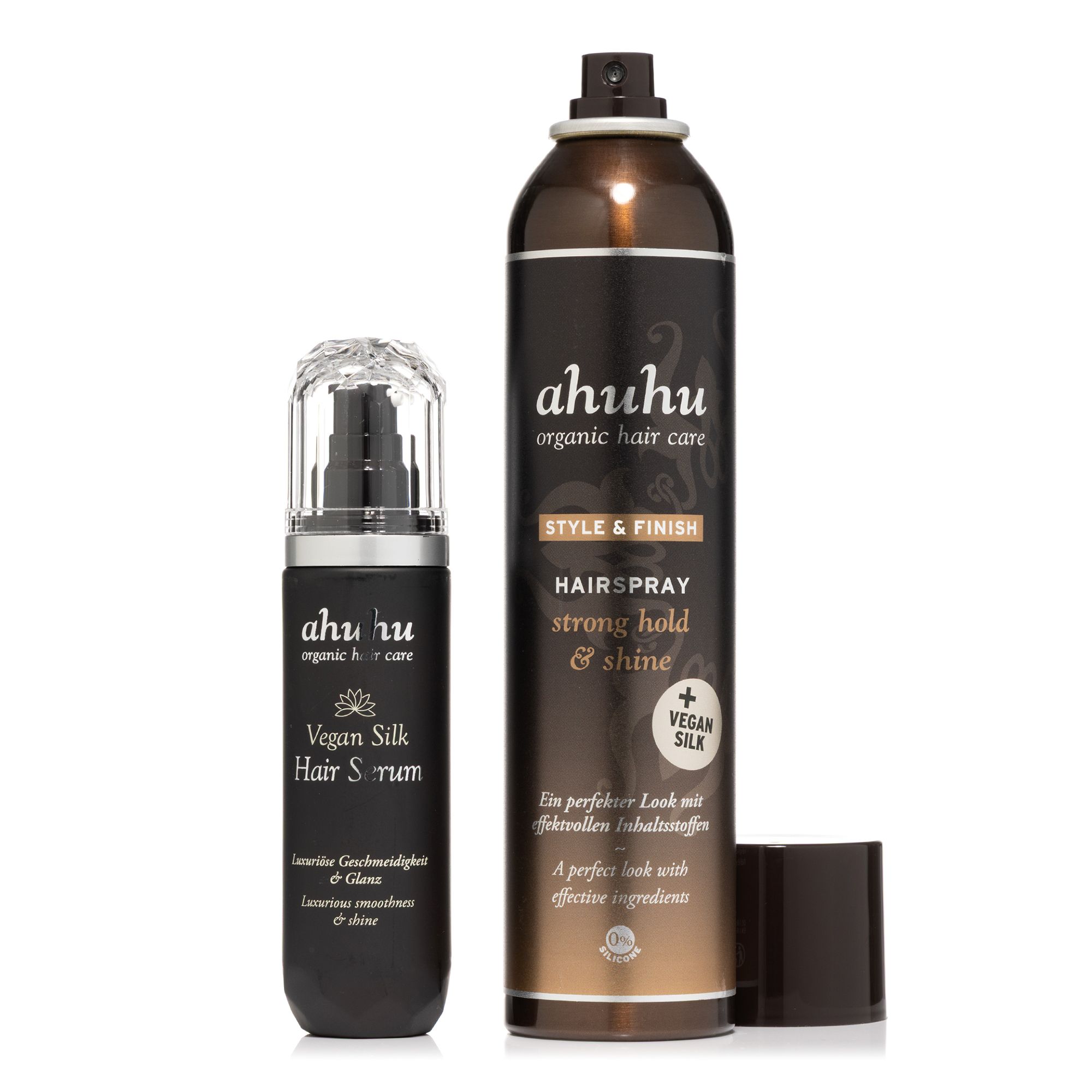 ahuhu Vegan Silk Hair Serum 60ml & Hairspray 300ml