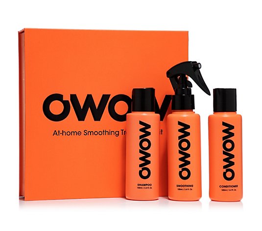 OWOW Zuhause Glättungs-Set Shampoo, Conditioner & Smoothing Spray je 100ml