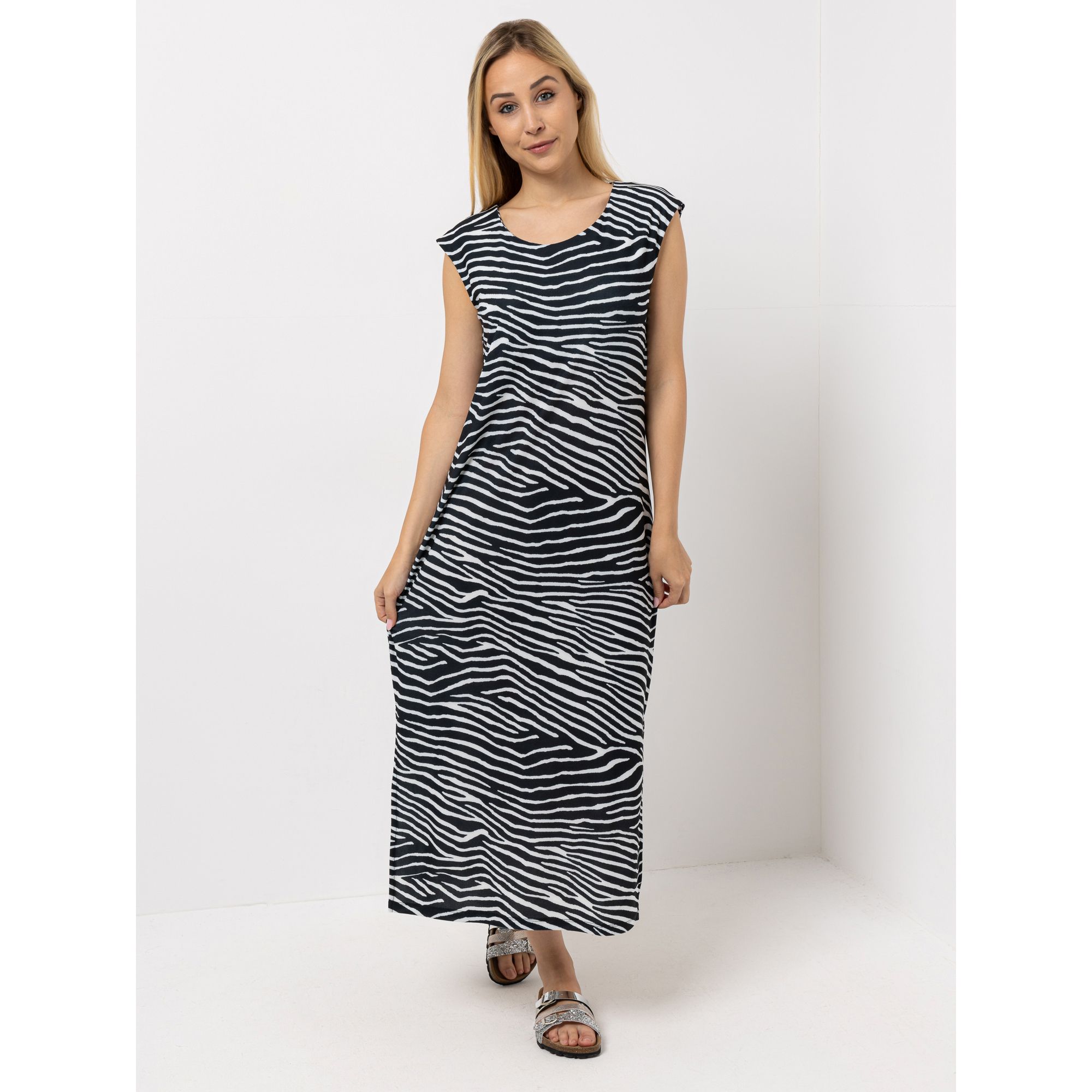 DINE 'N' DANCE Maxi - Kleid ohne Arm Rundhalsausschnitt figurumspielend