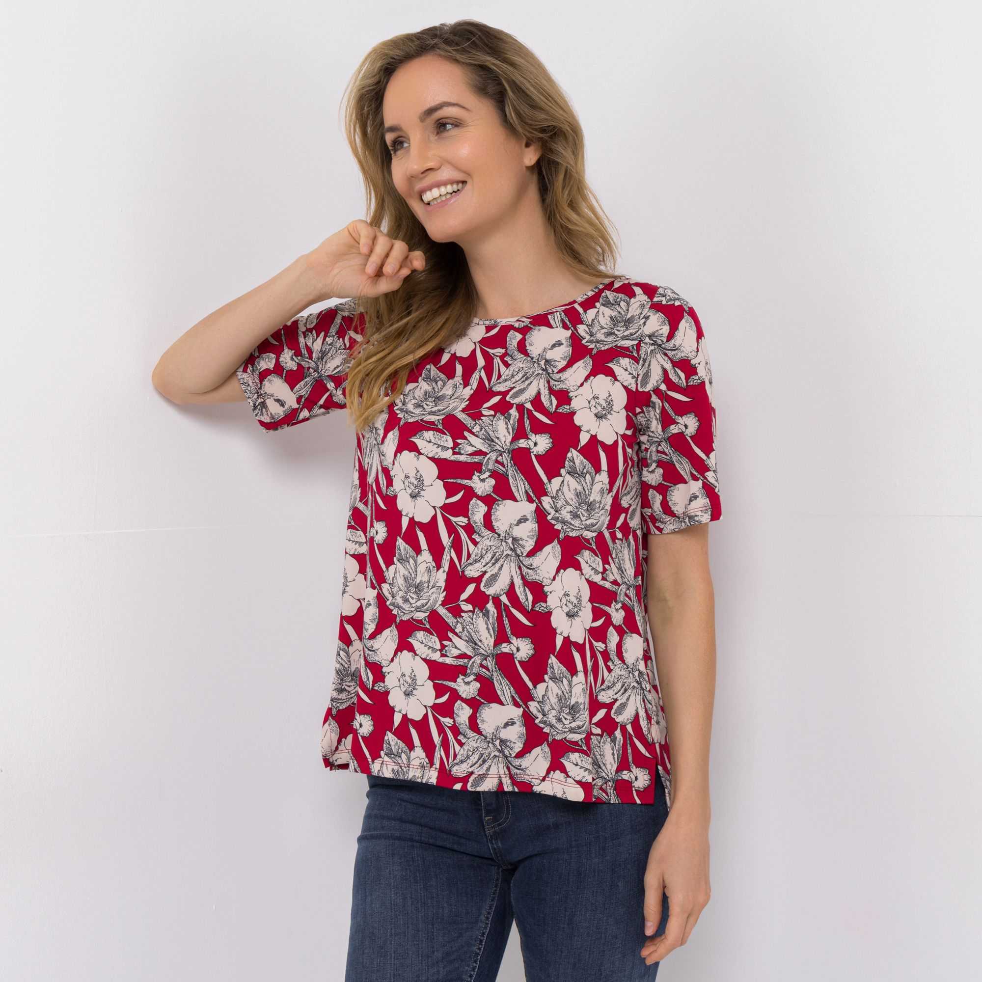 KIM & CO. Shirt, 1/2-Arm Brazil Knit Jersey Seitenschlitze figurumspielend