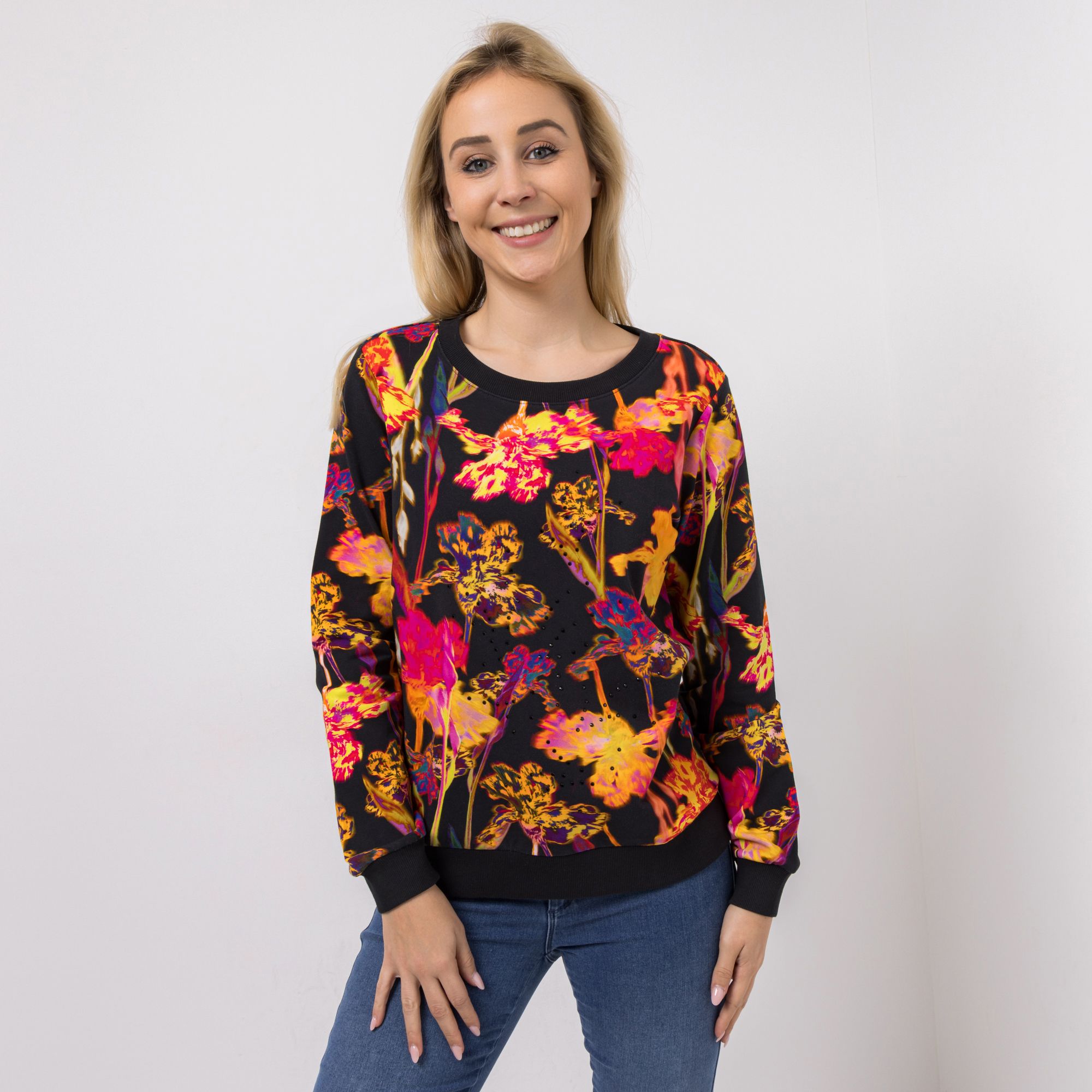 DAWID by Dawid Tomaszewski Sweatshirt, Langarm Rundhalsausschnitt figurumspielend