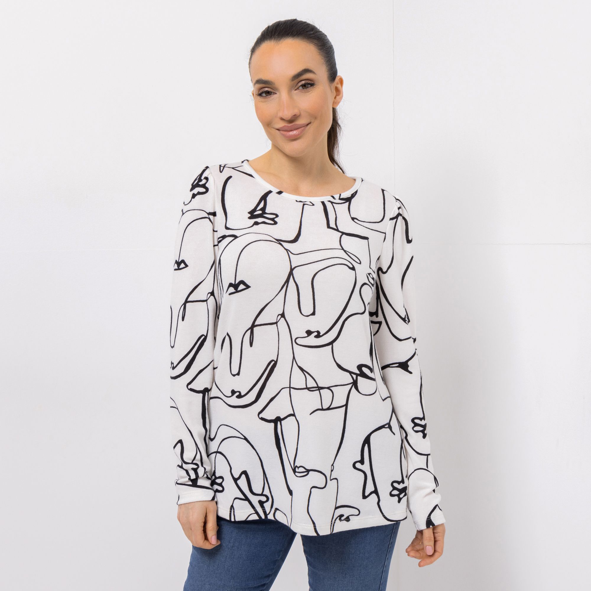 KIM & CO. Shirt, Langarm Soft Touch Jersey Rundhalsausschnitt figurumspielend