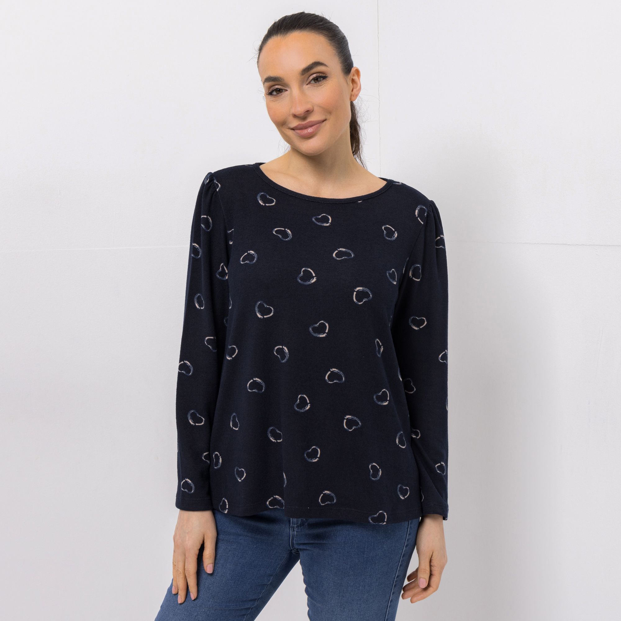 KIM & CO. Shirt, Langarm Soft Touch Jersey Rundhalsausschnitt figurumspielend