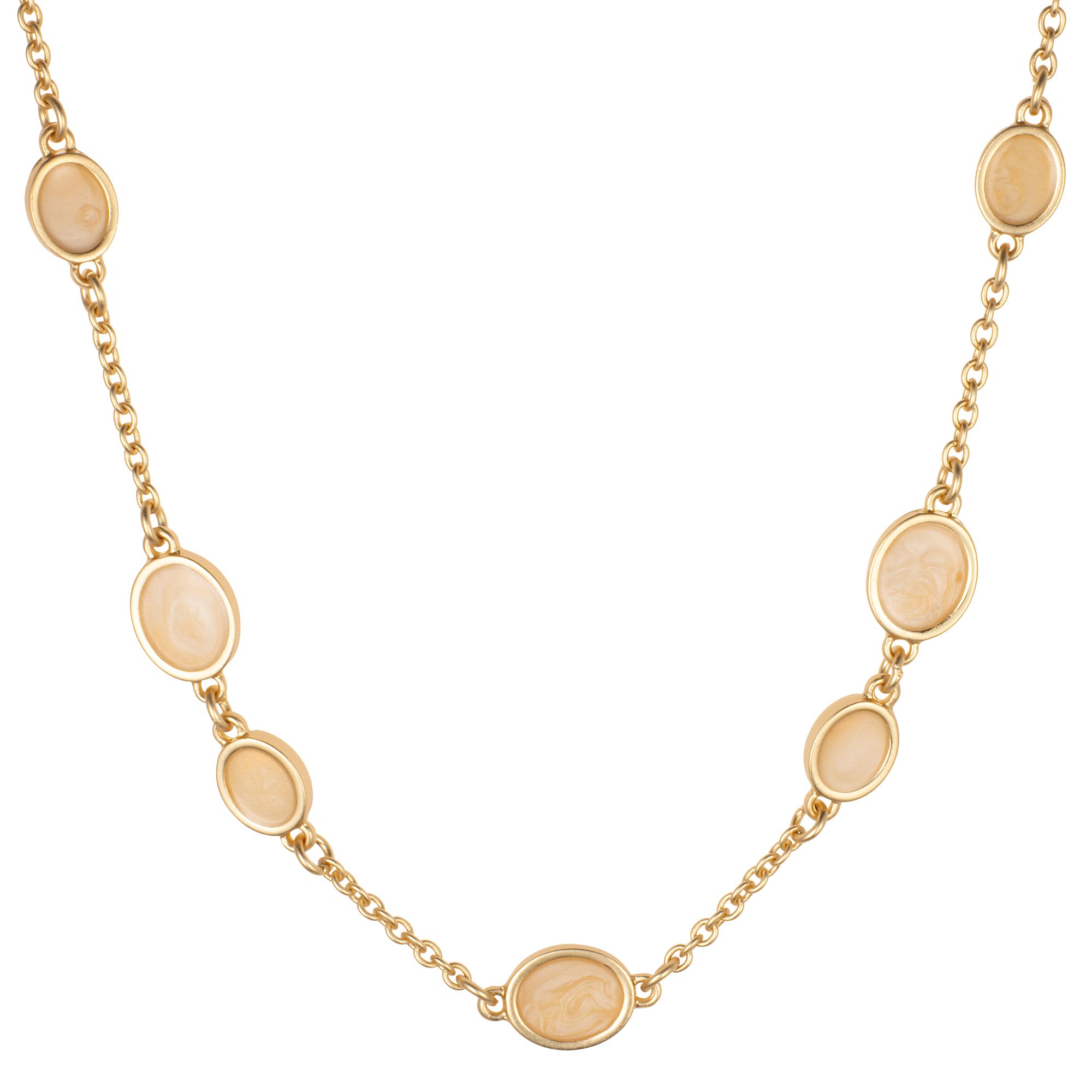 KIM & CO. Kette, 82cm Modeschmuck Perlmutt-Optik Karabinerverschluss