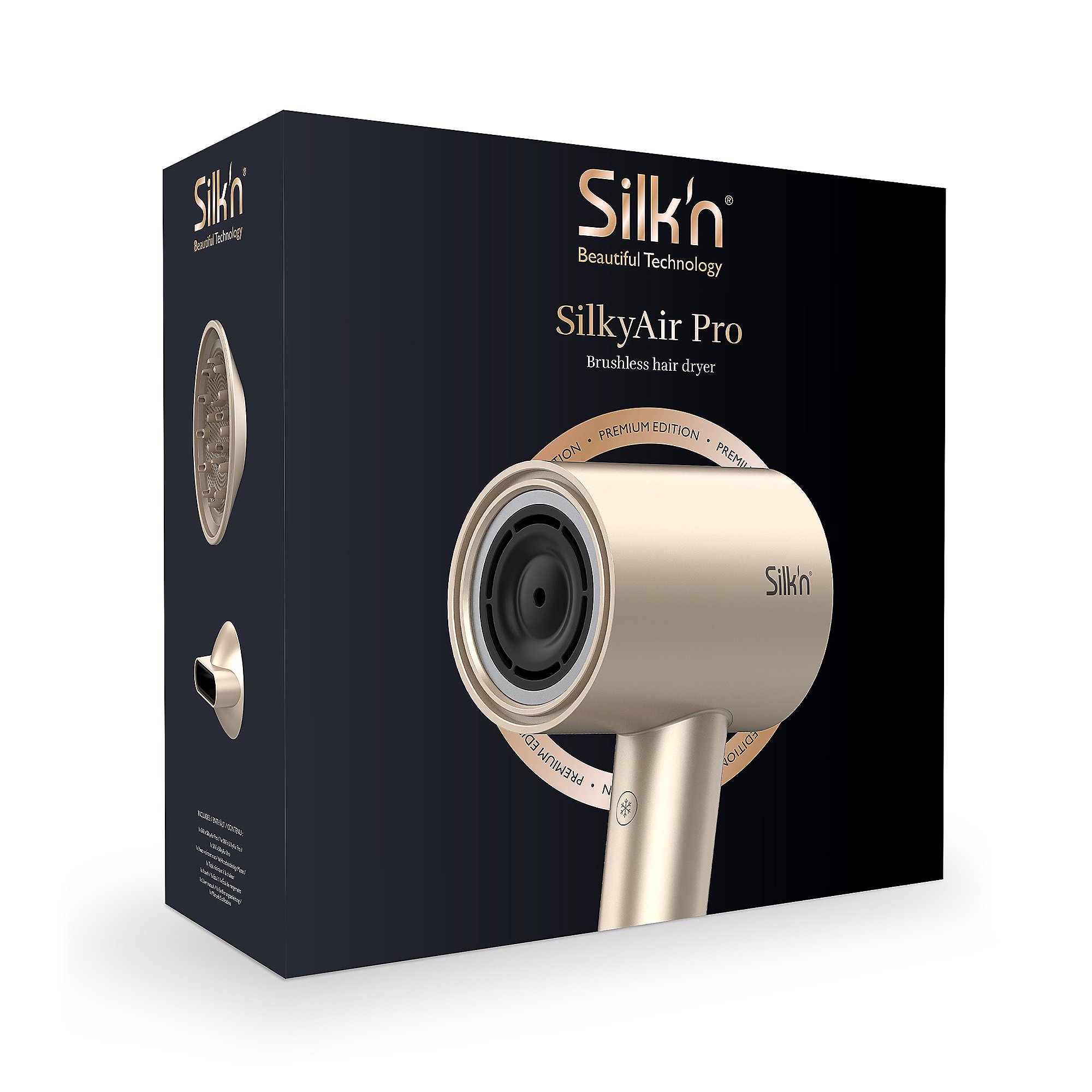 SILK'N® SilkyAir Pro Ionic-Haartrockner schnelles Trocknen inkl. 2  Aufsätzen