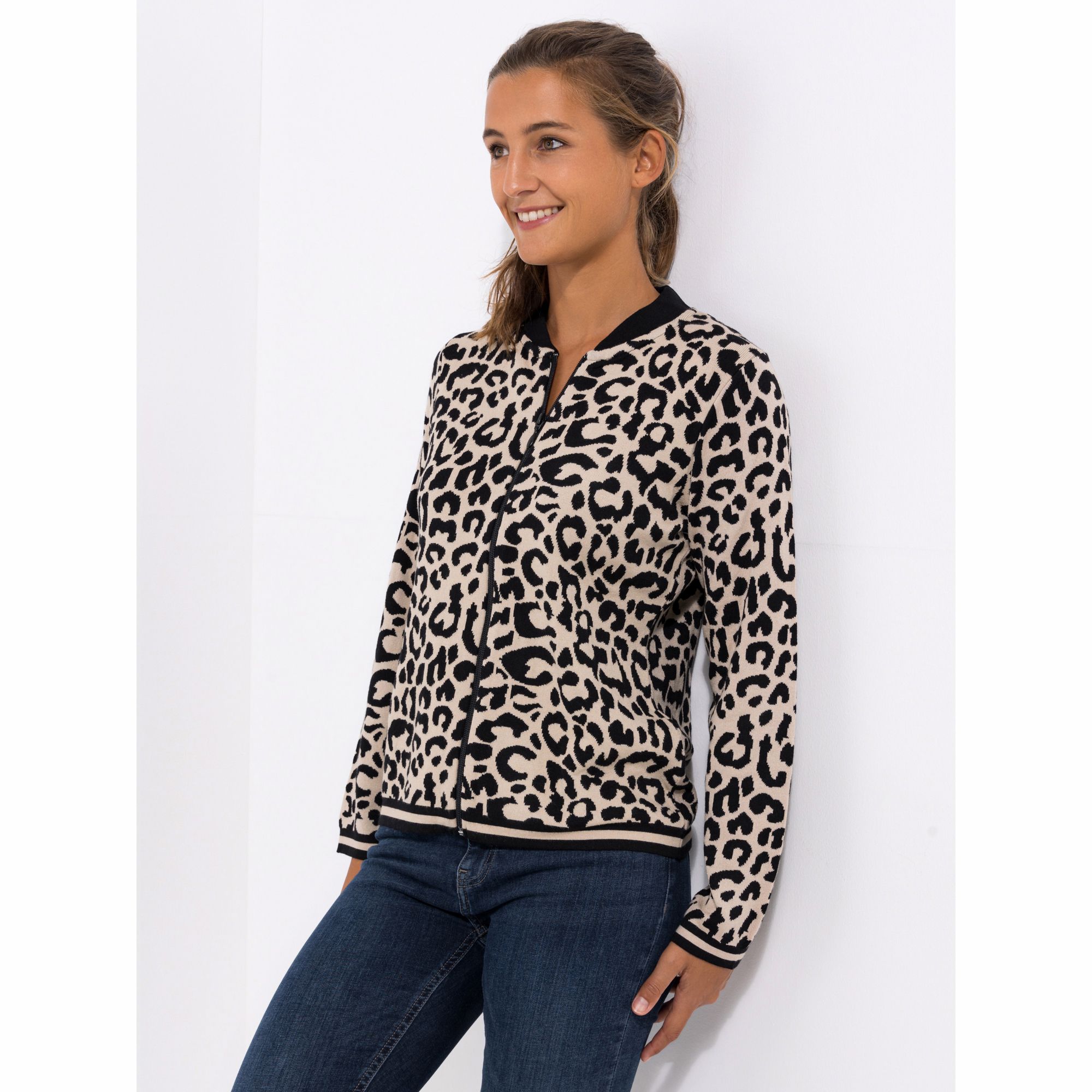 DINE 'N' DANCE Cardigan, 1/1-Arm mit Reißverschluss Jaquardstrick figurumspielend