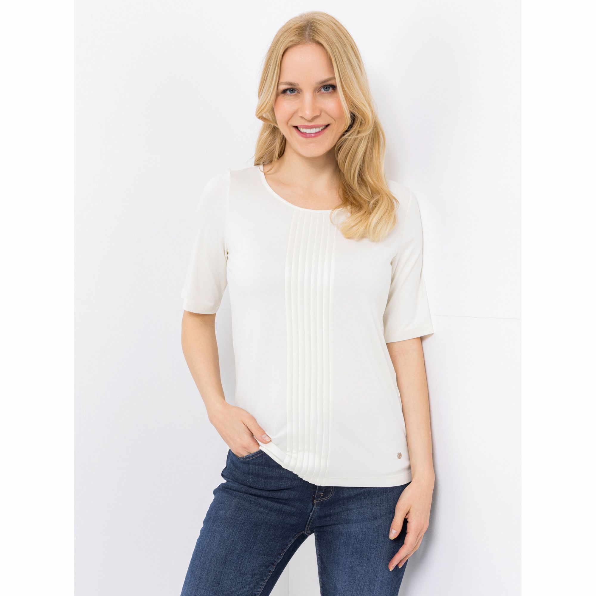 EVA LUTZ Shirt Rundhalsausschnitt mit ECOVERO Viskose figurumspielend