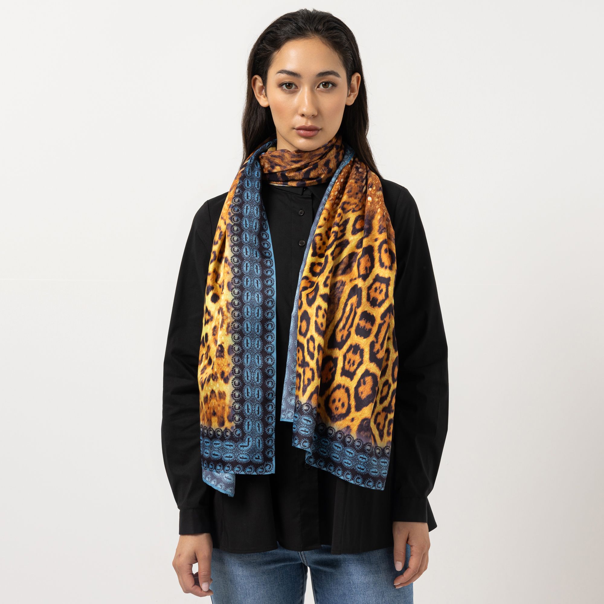 STEFFEN SCHRAUT Schal Caracas Twill-Stoff Animal-Druck ca. 190x90cm
