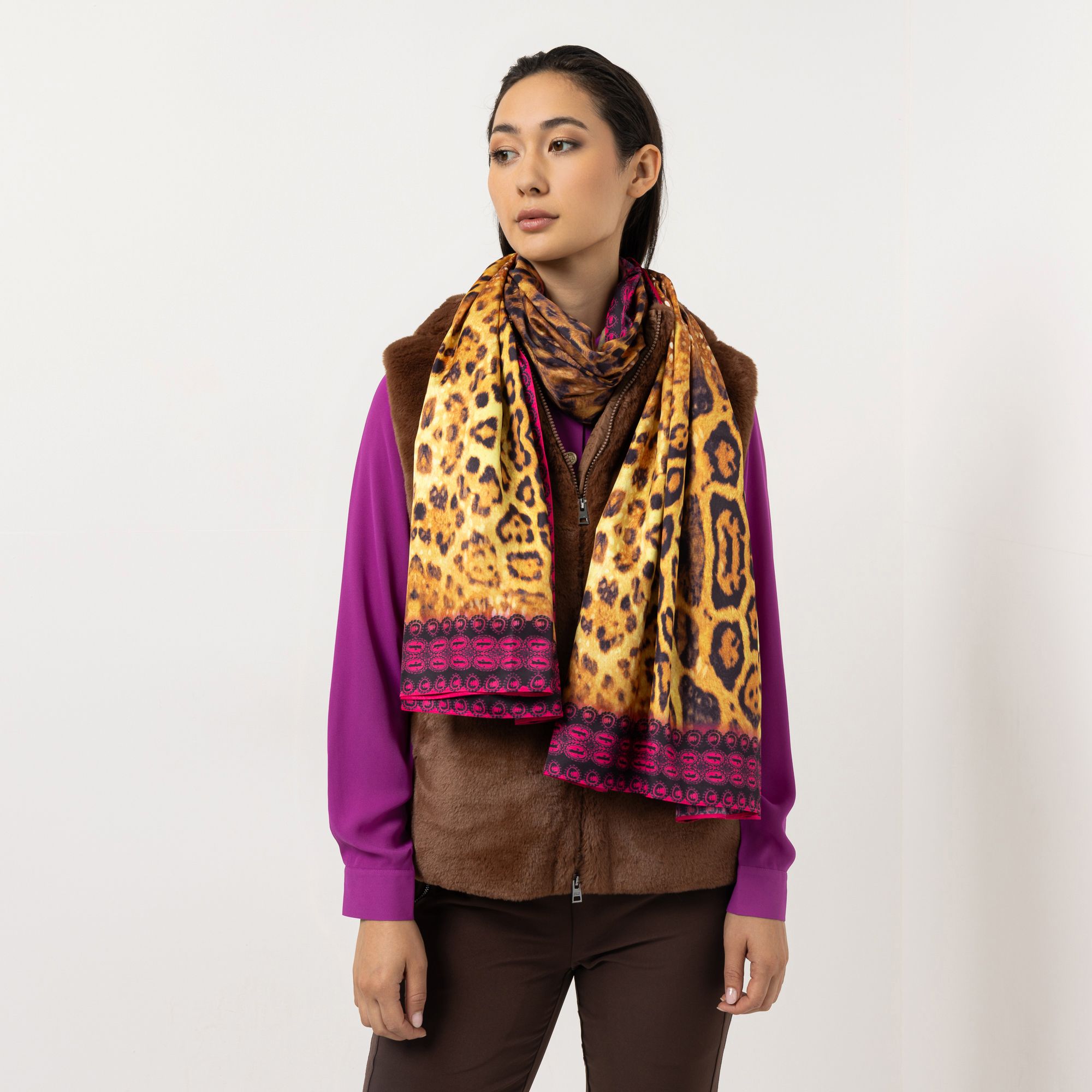 STEFFEN SCHRAUT Schal Caracas Twill-Stoff Animal-Druck ca. 190x90cm