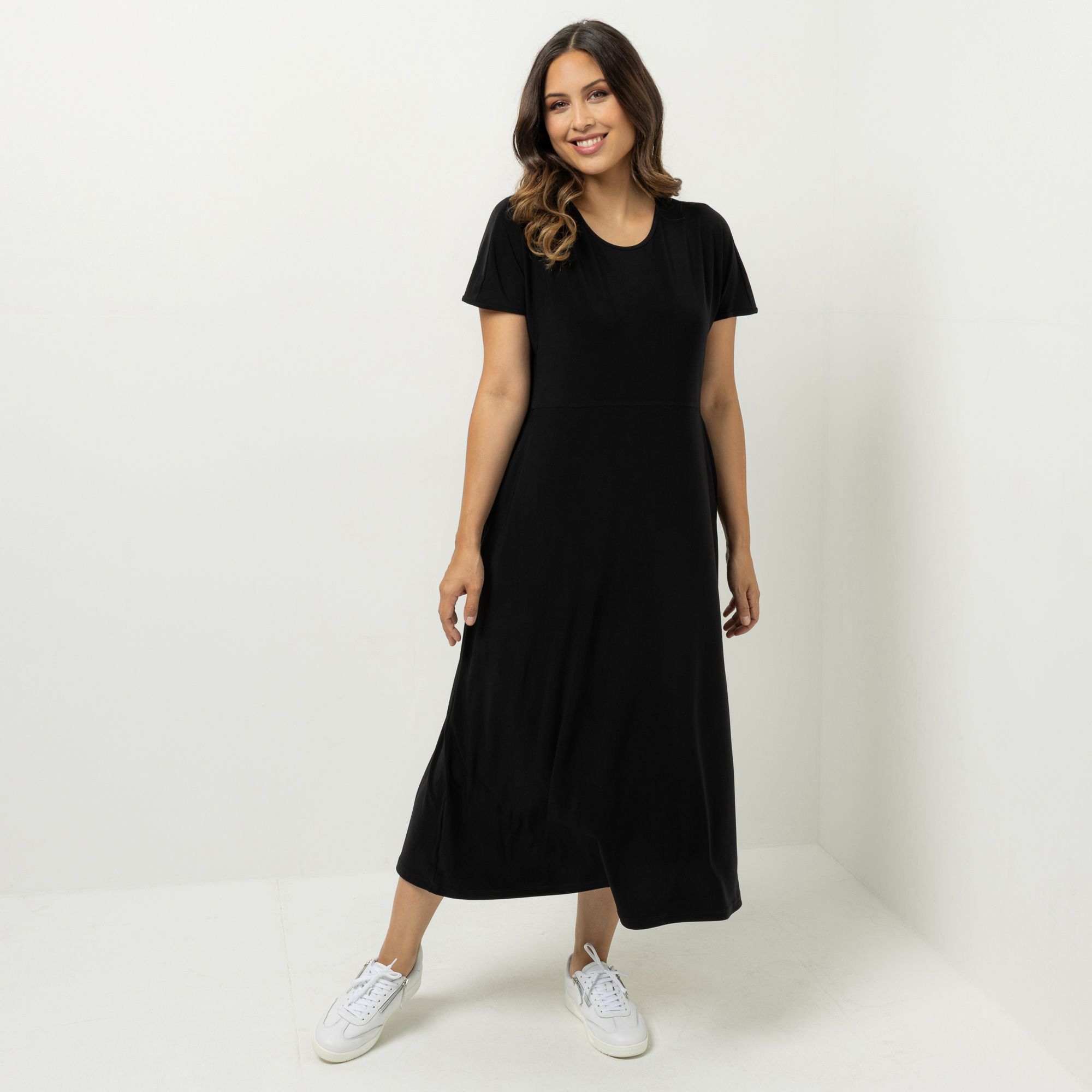 KIM & CO. Kleid, Midi-Länge Brazil Knit Jersey Eingrifftaschen figurumspielend