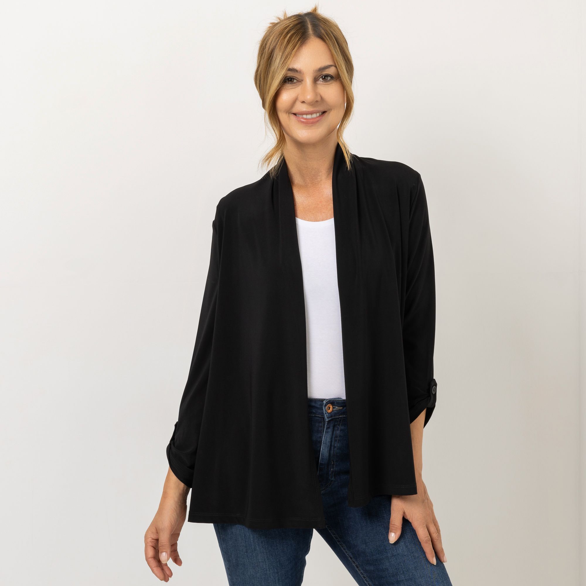 KIM & CO. Cardigan, Langarm Deluxe Brazil Knit Ärmel-Riegel figurumspielend