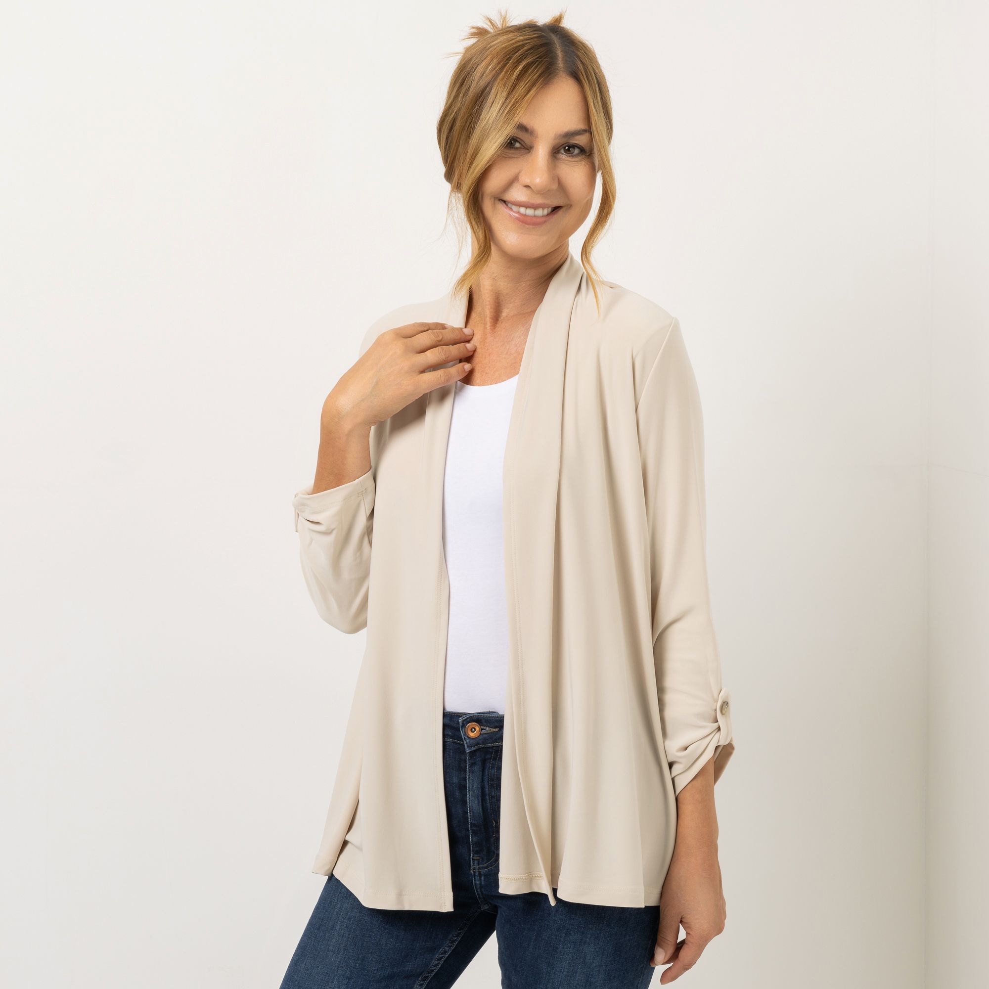 KIM & CO. Cardigan, Langarm Deluxe Brazil Knit Ärmel-Riegel figurumspielend