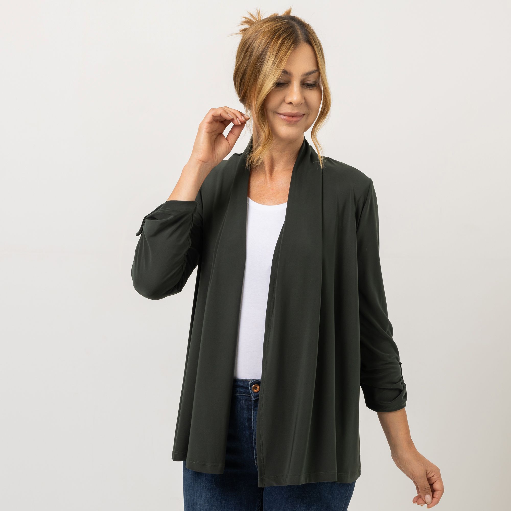 KIM & CO. Cardigan, Langarm Deluxe Brazil Knit Ärmel-Riegel figurumspielend