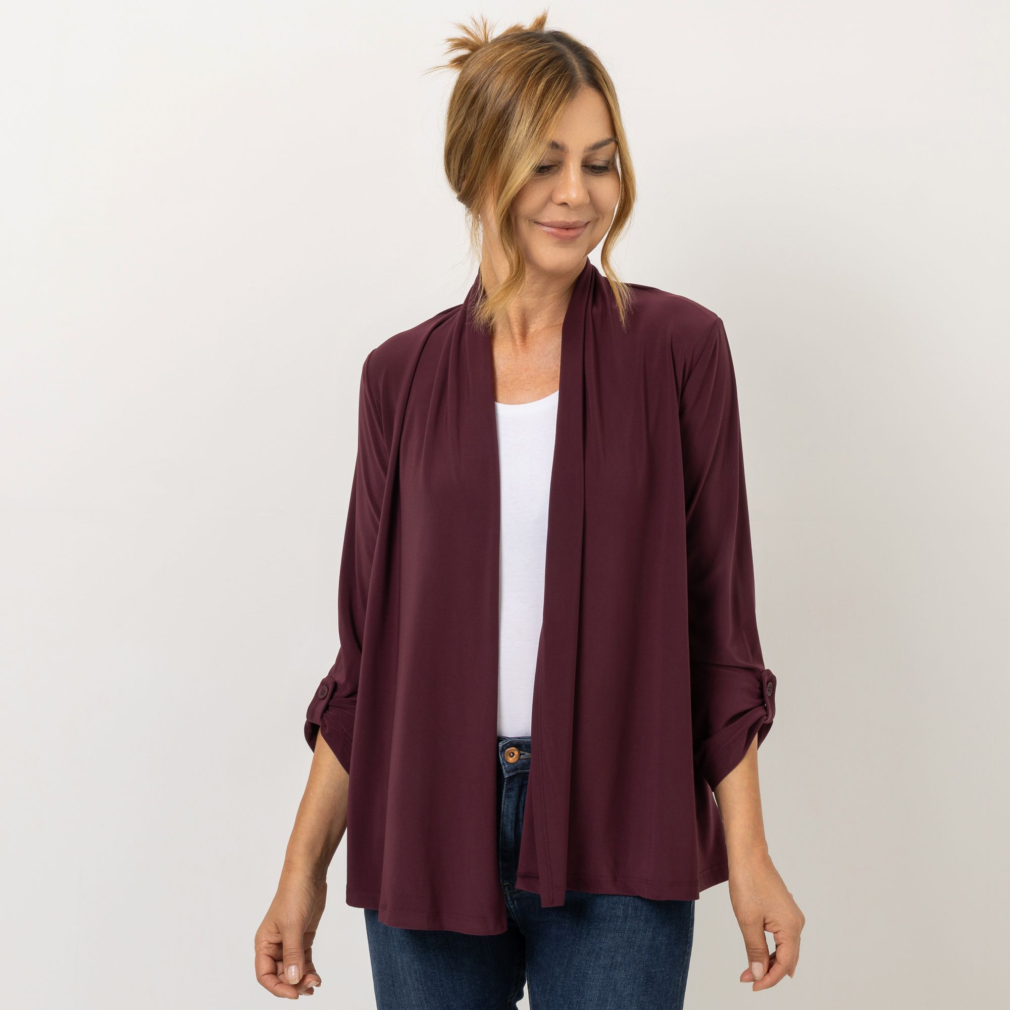 KIM & CO. Cardigan, Langarm Deluxe Brazil Knit Ärmel-Riegel figurumspielend